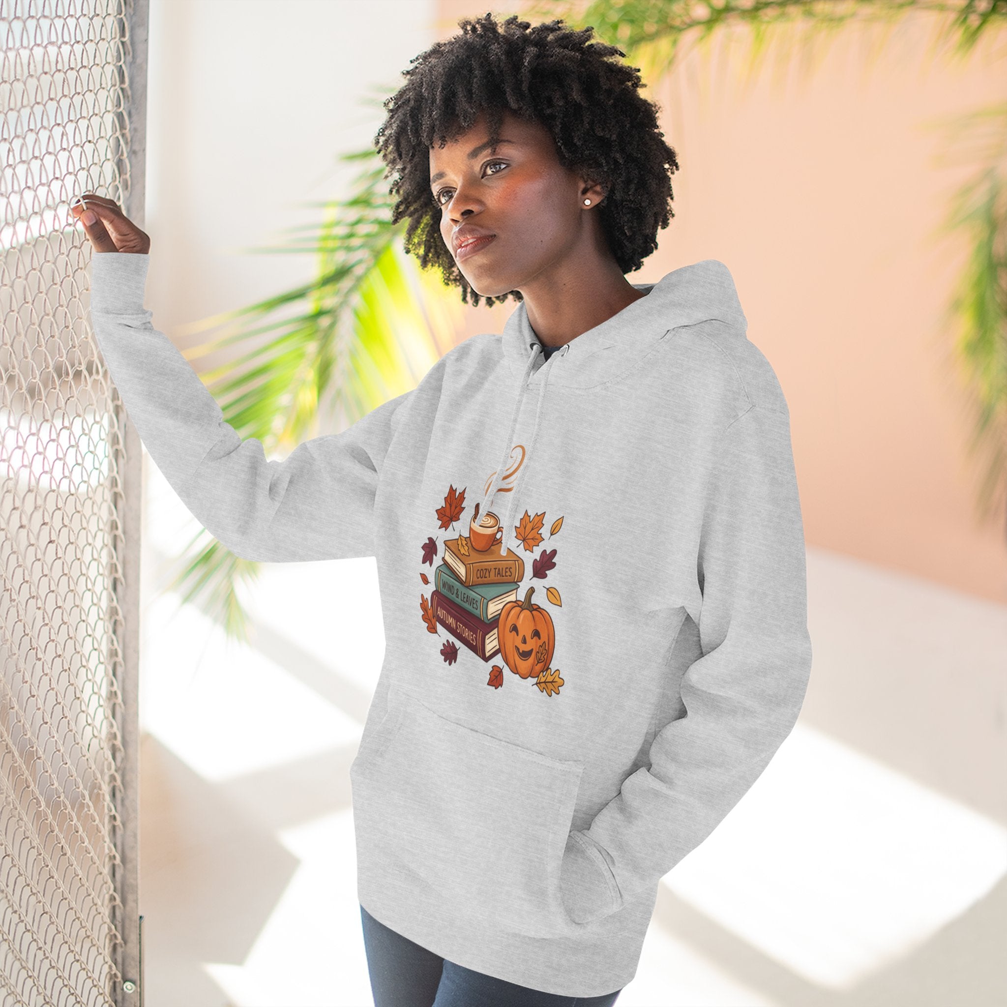 Autumn Cozy Reads Hoodie — Pumpkin, Books & Candle Fall Fleece