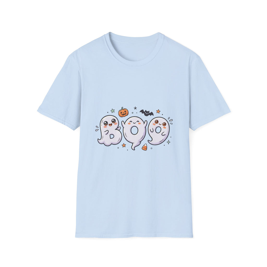 Halloween Ghosts "BOO" T-Shirt — Cute Spooky Pumpkin & Bat Graphic