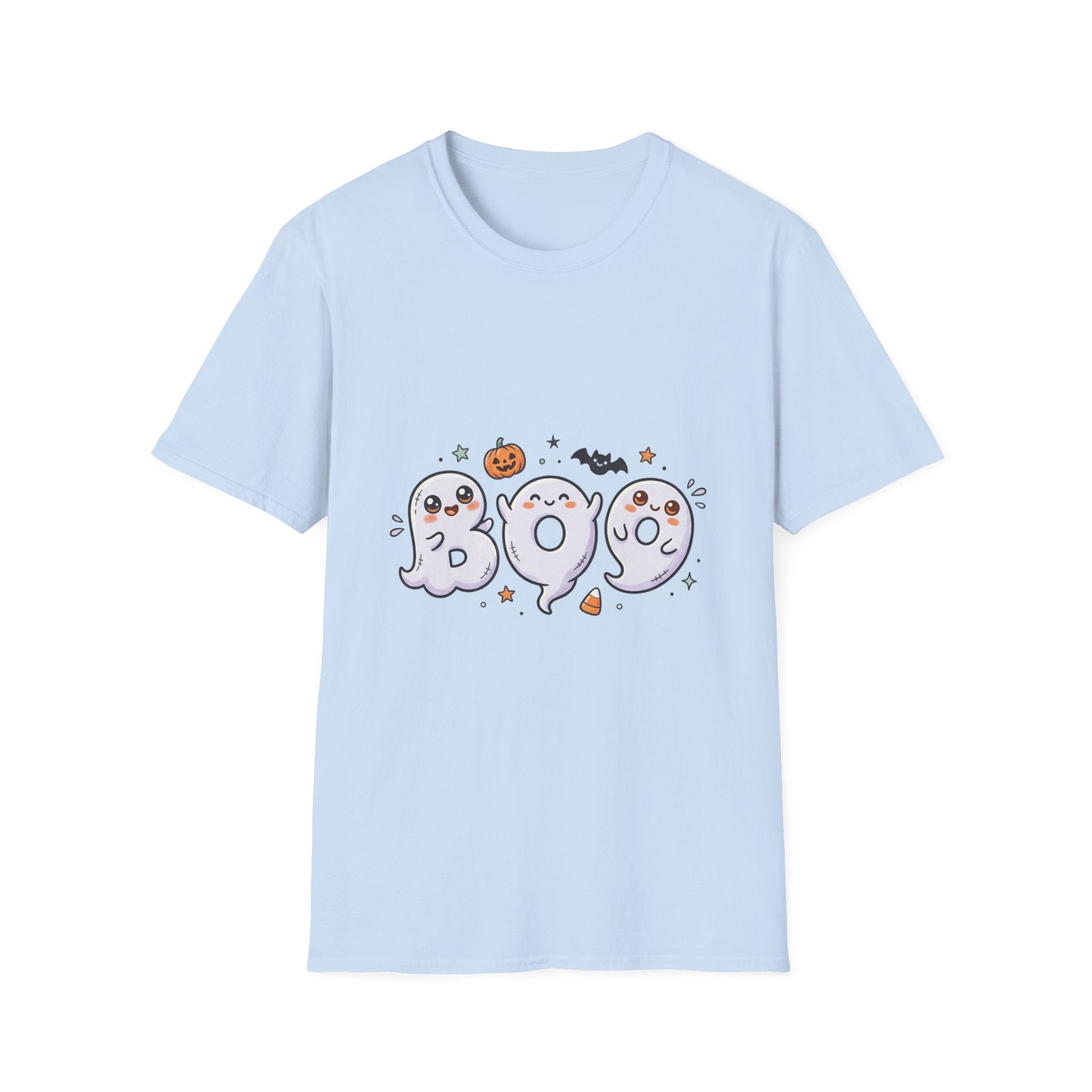 Halloween Ghosts "BOO" T-Shirt — Cute Spooky Pumpkin & Bat Graphic