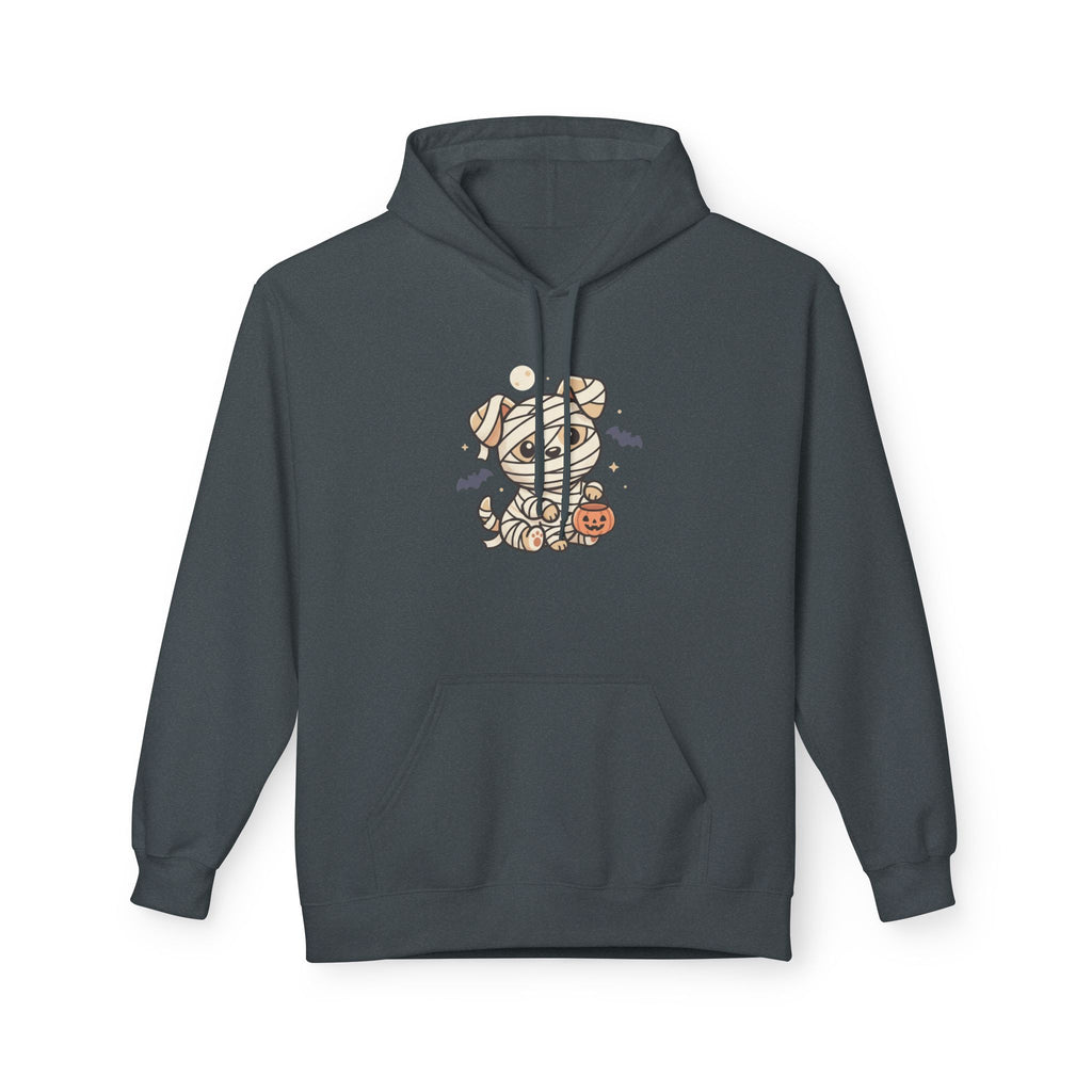 Mummy Dog Halloween Hoodie - Cute Wrapped Puppy with Pumpkin & Bats