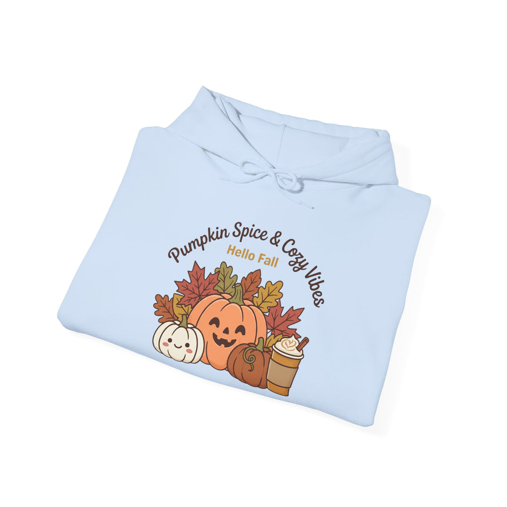 Pumpkin Spice & Cozy Vibes Hoodie | Fall Pumpkin Coffee Sweatshirt