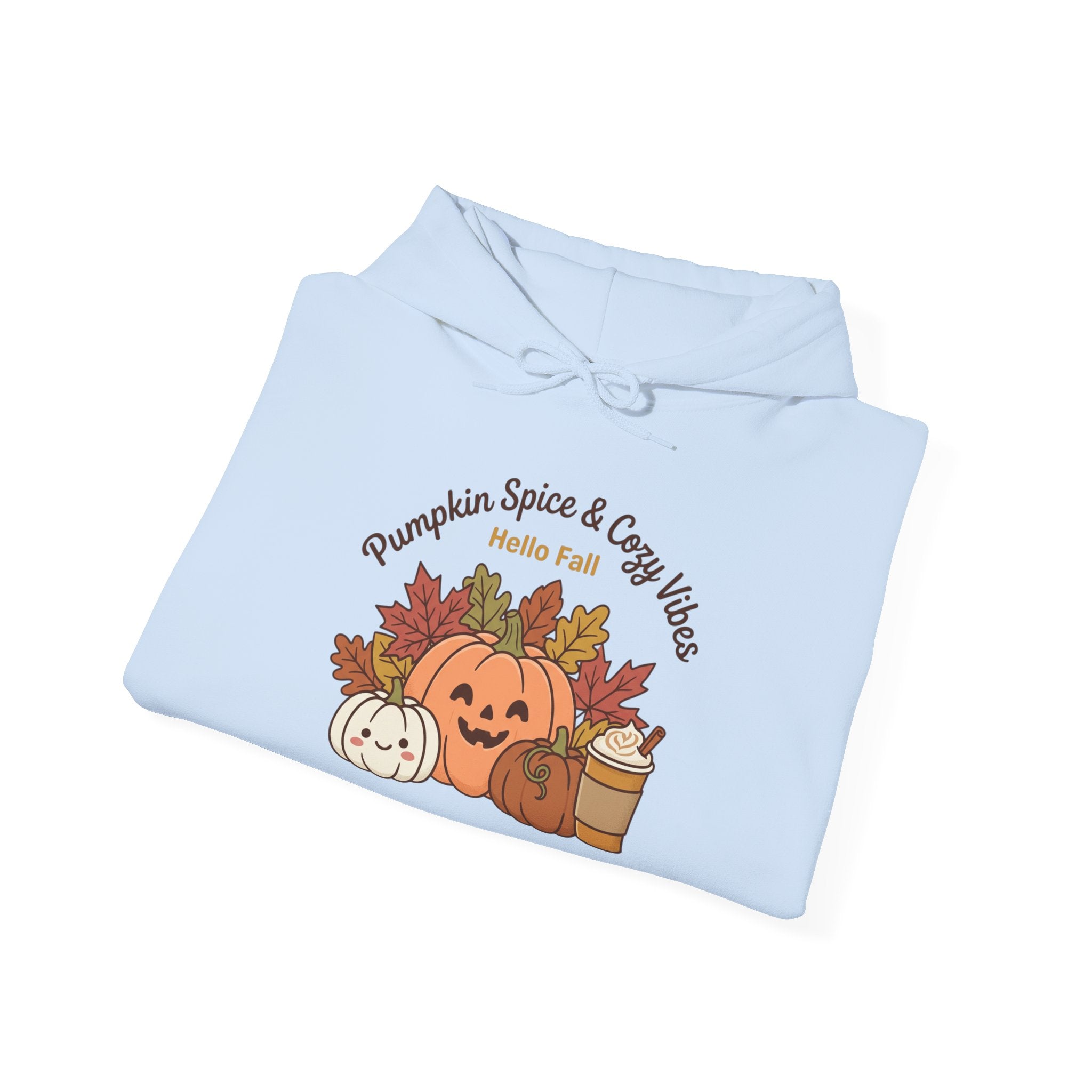 Pumpkin Spice & Cozy Vibes Hoodie | Fall Pumpkin Coffee Sweatshirt