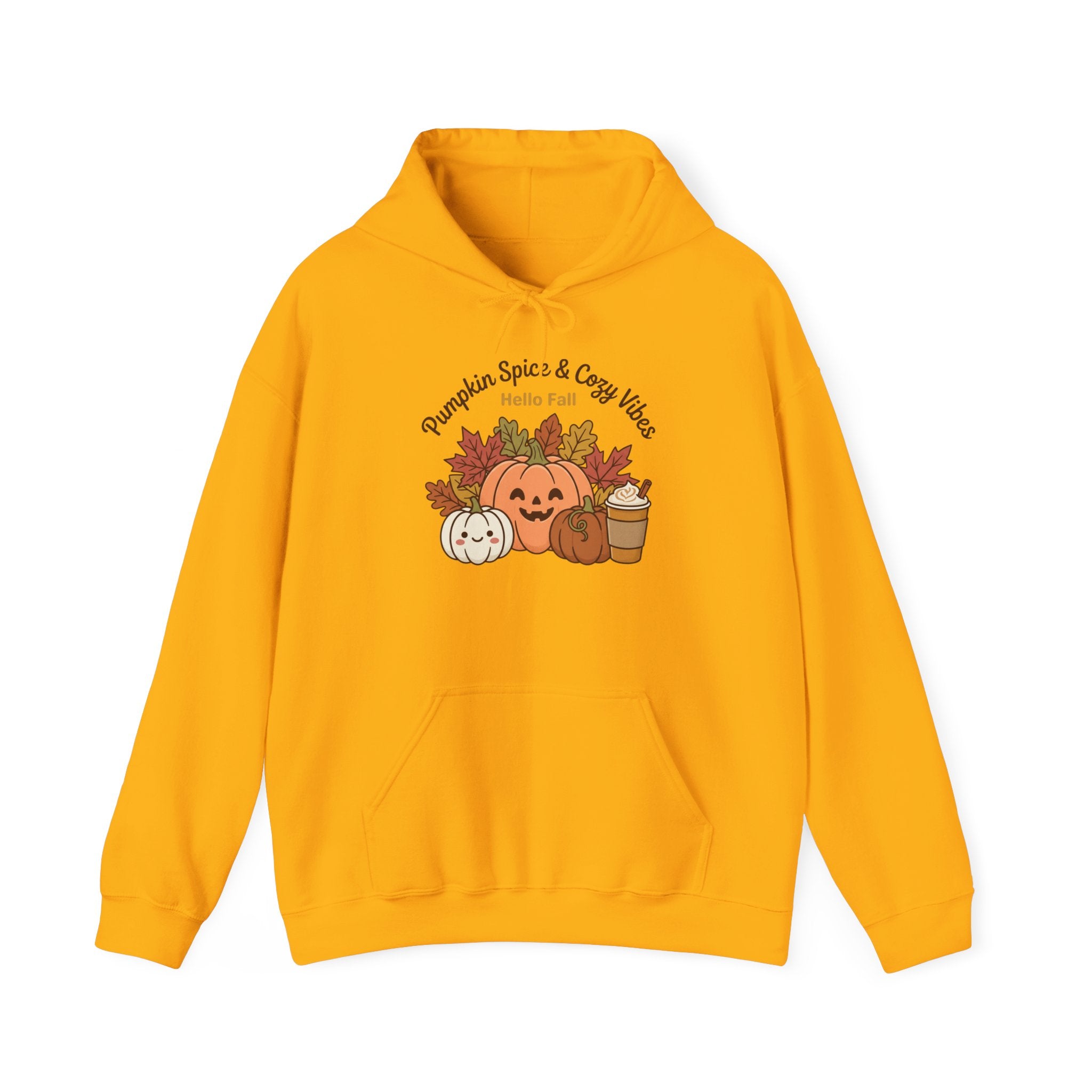 Pumpkin Spice & Cozy Vibes Hoodie | Fall Pumpkin Coffee Sweatshirt