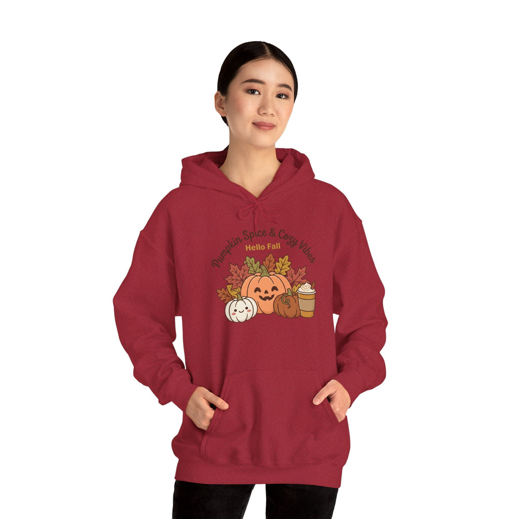 Pumpkin Spice & Cozy Vibes Hoodie | Fall Pumpkin Coffee Sweatshirt