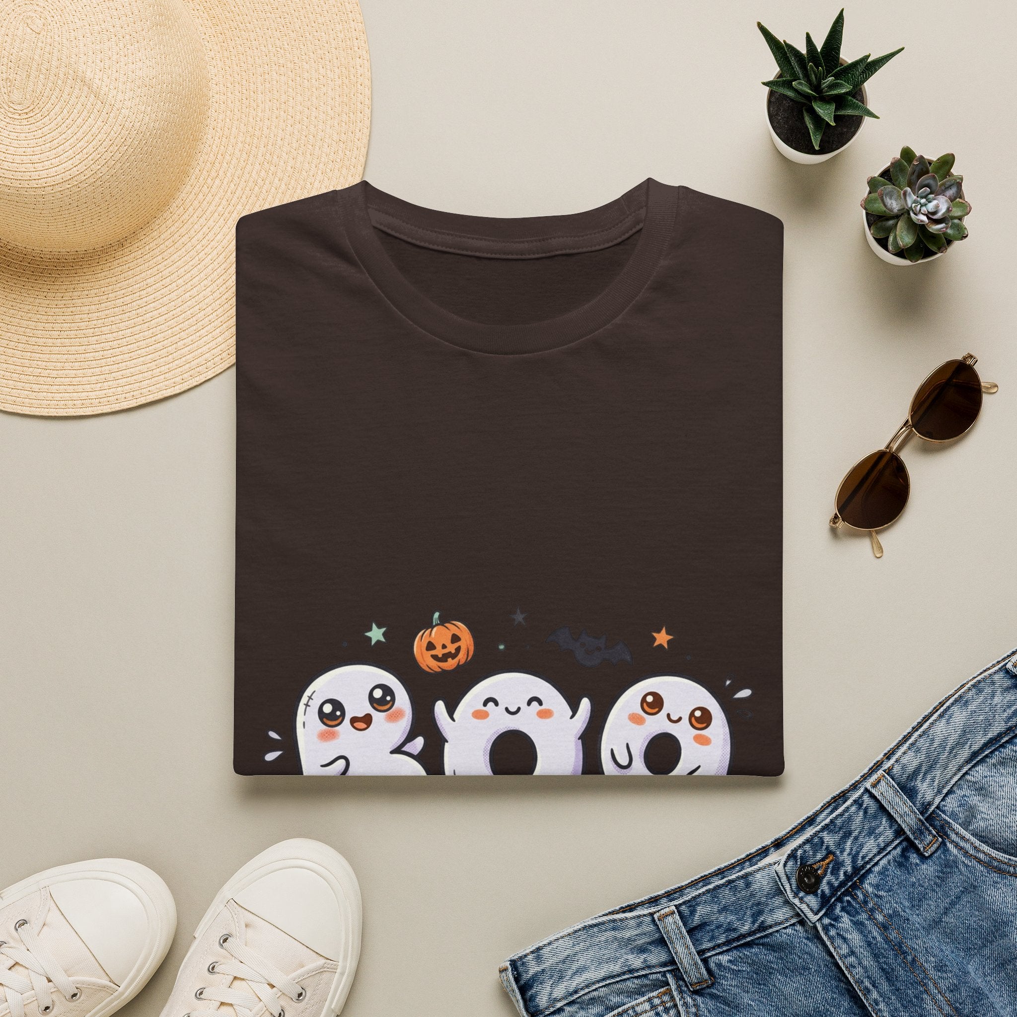 Halloween Ghosts "BOO" T-Shirt — Cute Spooky Pumpkin & Bat Graphic