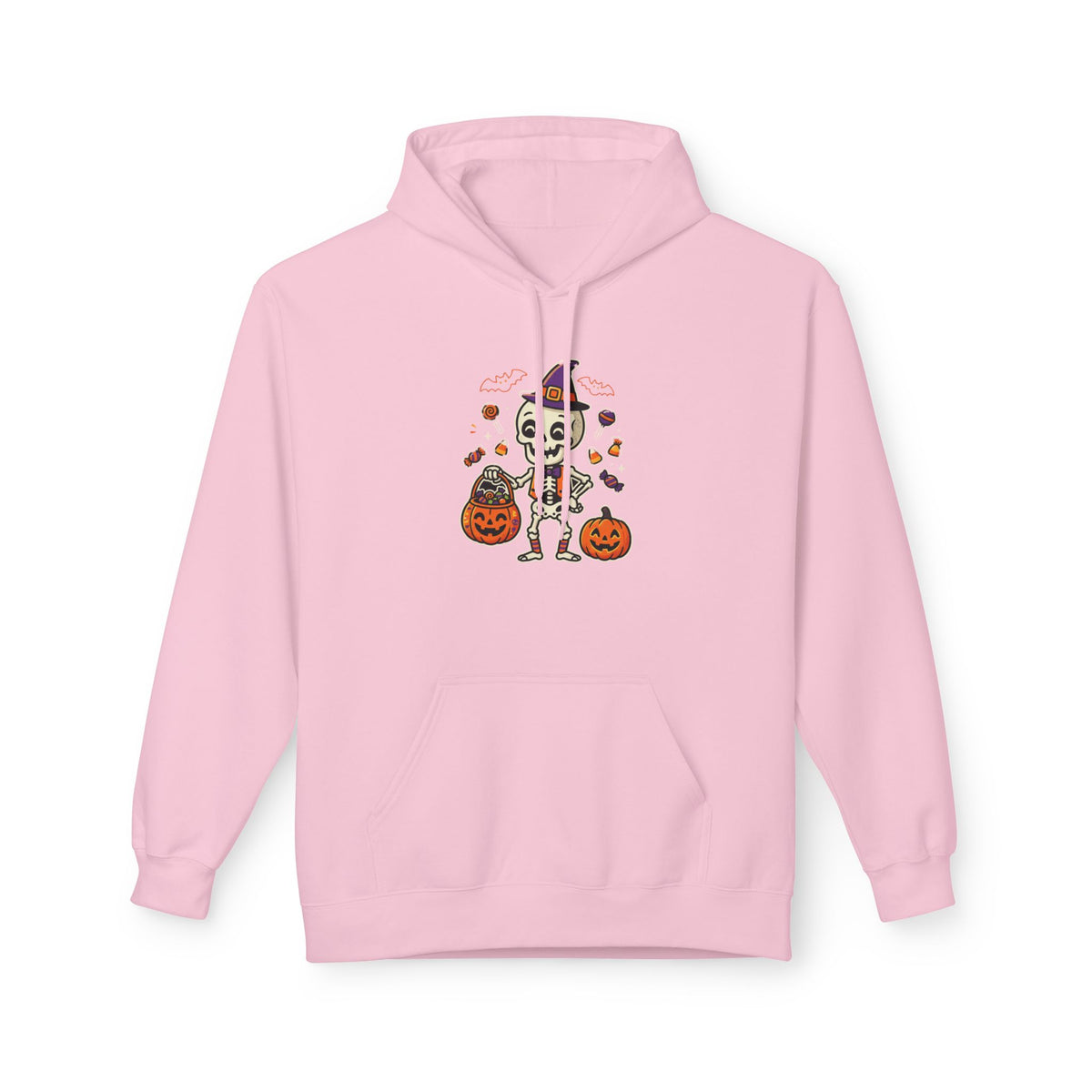 Halloween Skeleton Candy Hoodie – Trick-or-Treat Pumpkin Graphic Hoodie