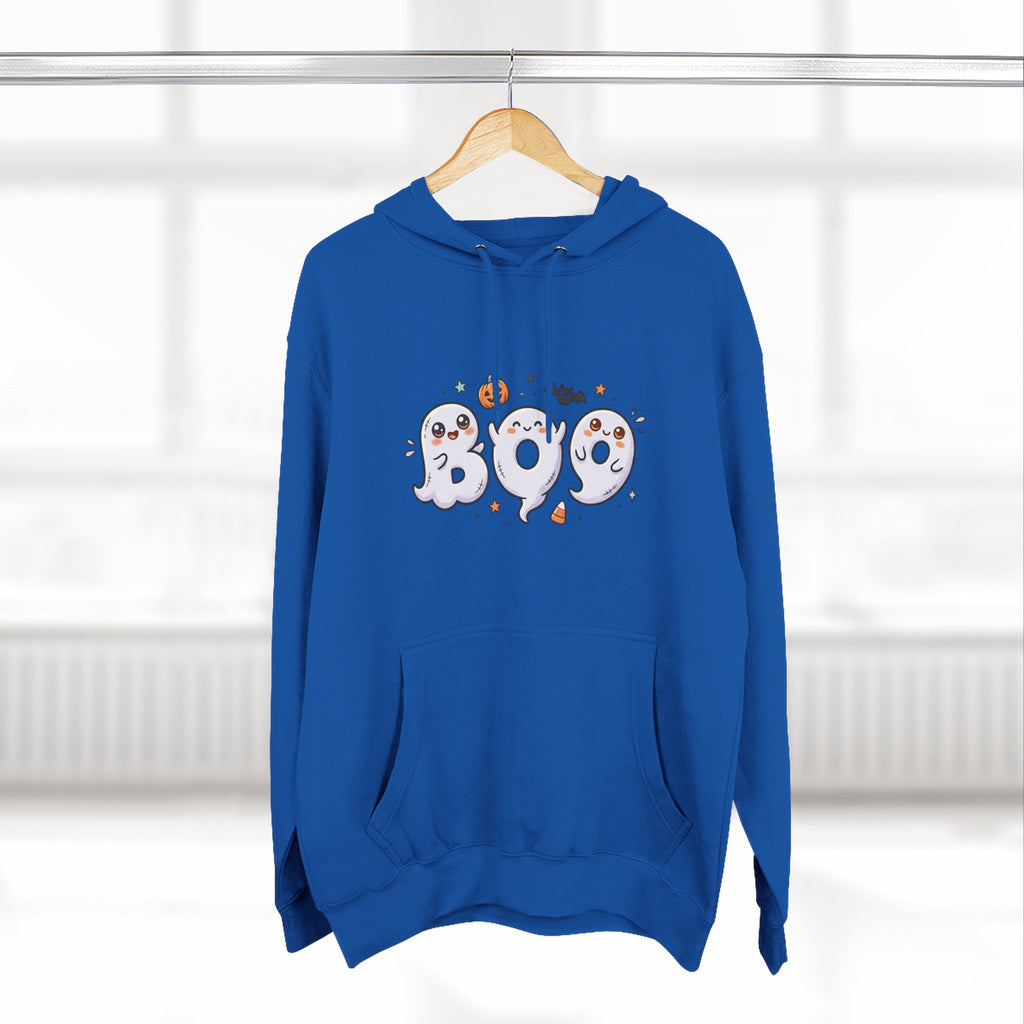 Boo Ghosts Halloween Hoodie — Cute Cartoon Ghosts & Pumpkins Fleece Hoodie