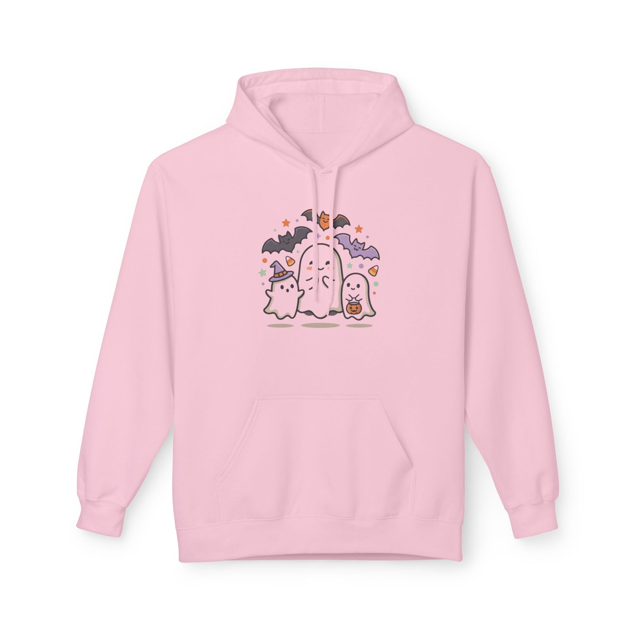 Halloween Cute Ghosts Hoodie – Kawaii Ghost, Bat & Candy Sweatshirt