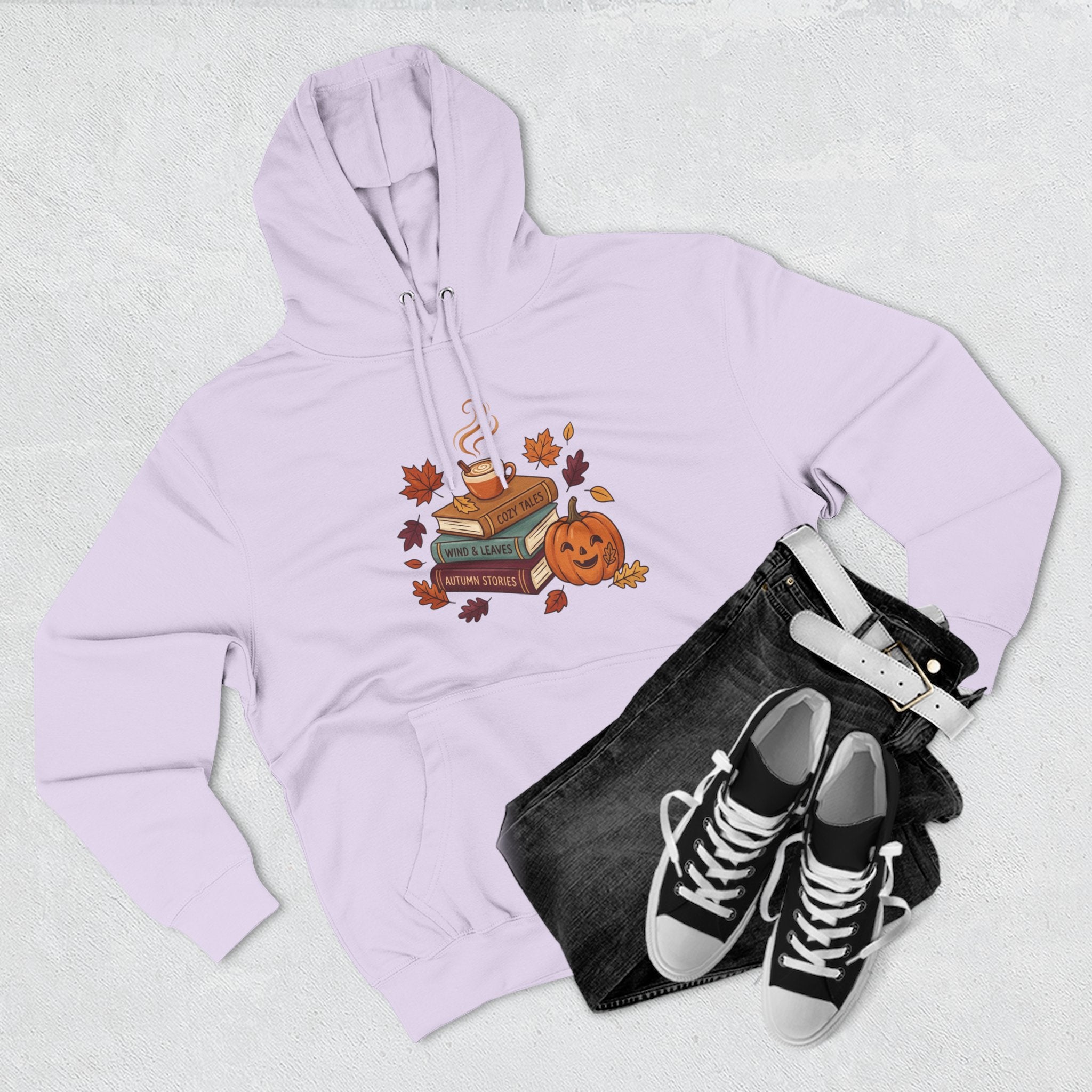 Autumn Cozy Reads Hoodie — Pumpkin, Books & Candle Fall Fleece