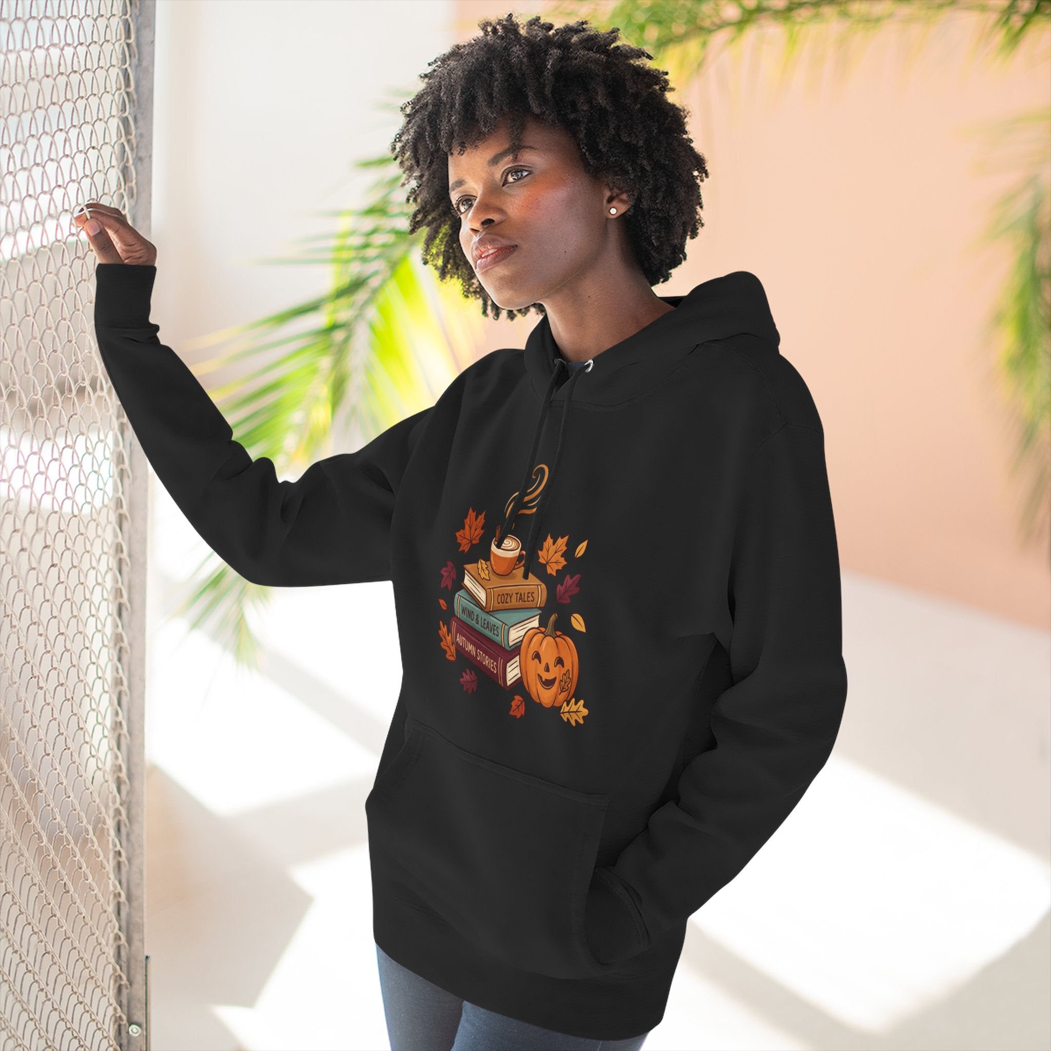 Autumn Cozy Reads Hoodie — Pumpkin, Books & Candle Fall Fleece