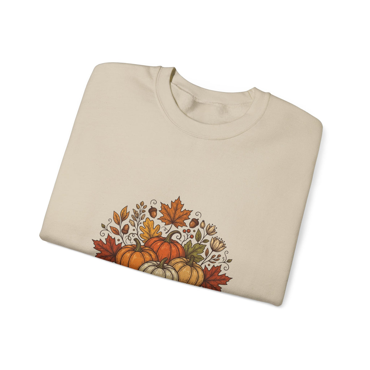 Fall Is Here Sweatshirt — Autumn Pumpkin Leaves Crewneck