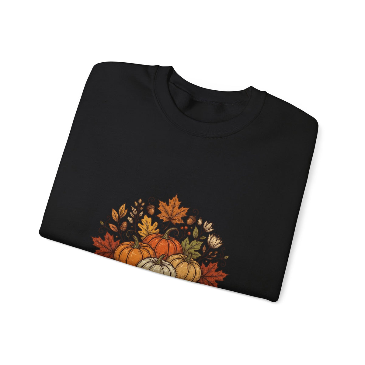 Fall Is Here Sweatshirt — Autumn Pumpkin Leaves Crewneck