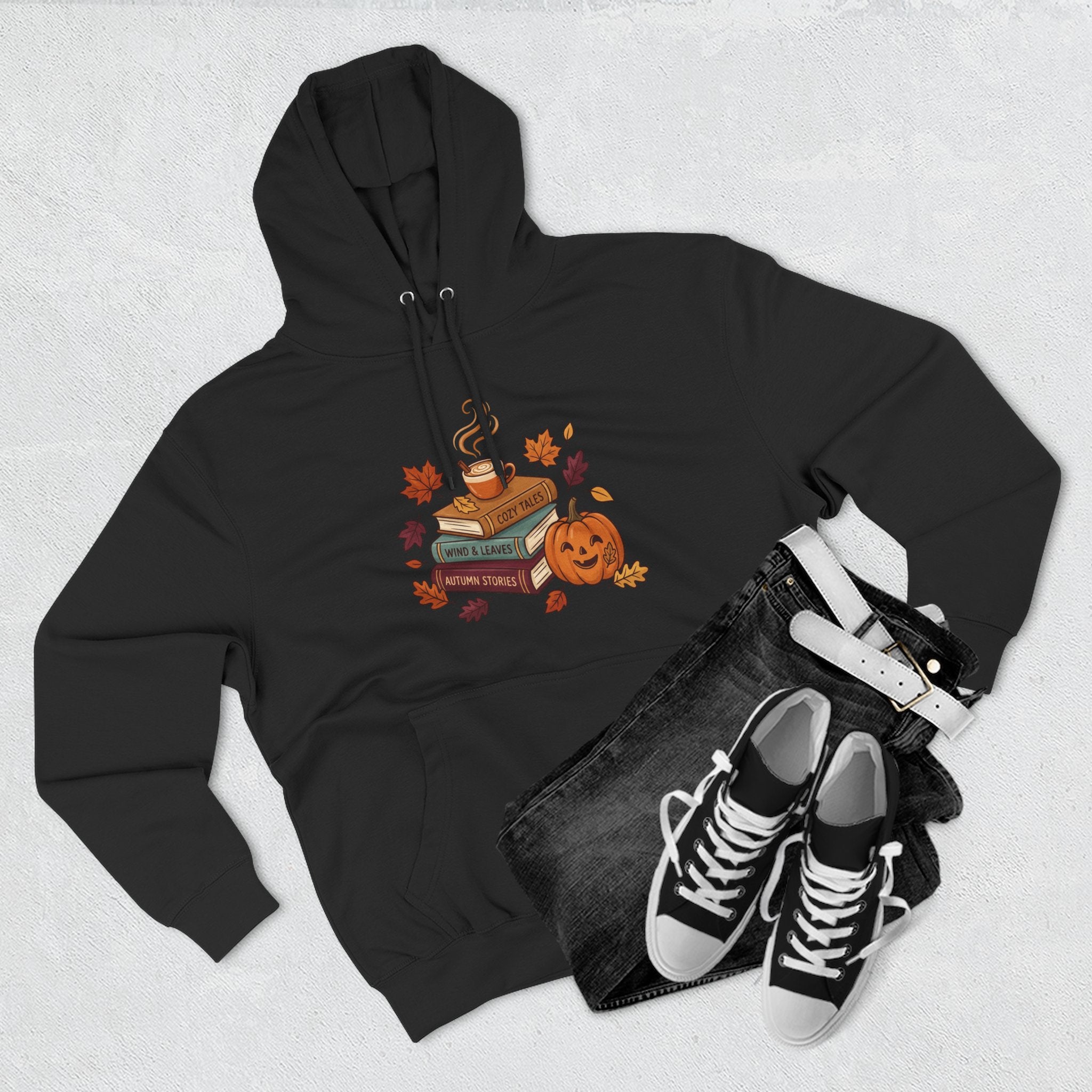 Autumn Cozy Reads Hoodie — Pumpkin, Books & Candle Fall Fleece