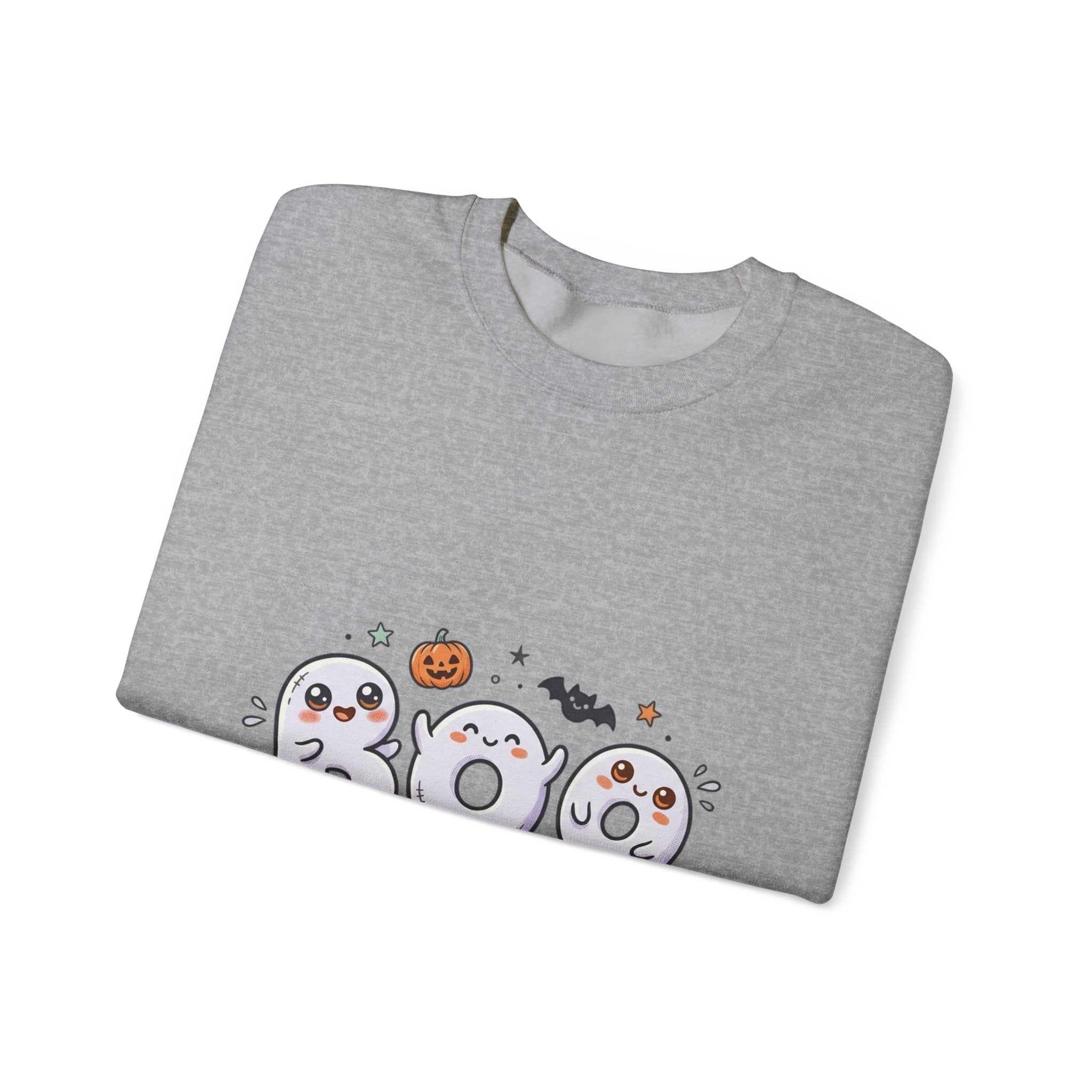 Cute 'BOO' Ghost Halloween Sweatshirt — Cute Spooky Crewneck for Fall
