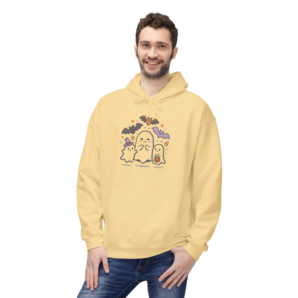 Halloween Cute Ghosts Hoodie – Kawaii Ghost, Bat & Candy Sweatshirt