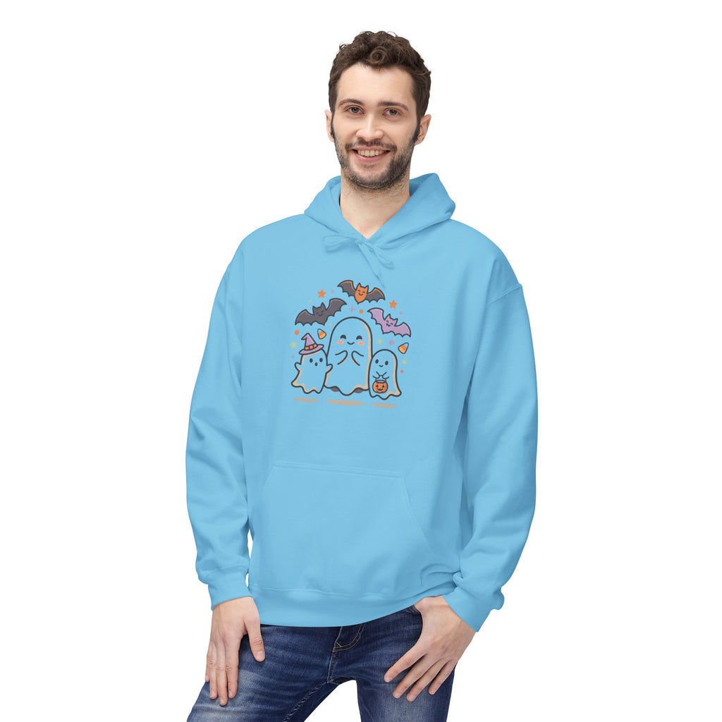 Halloween Cute Ghosts Hoodie – Kawaii Ghost, Bat & Candy Sweatshirt