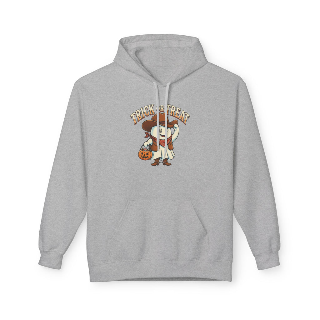 Halloween Trick or Treat Hoodie — Cute Ghost Cowboy Pumpkin Design