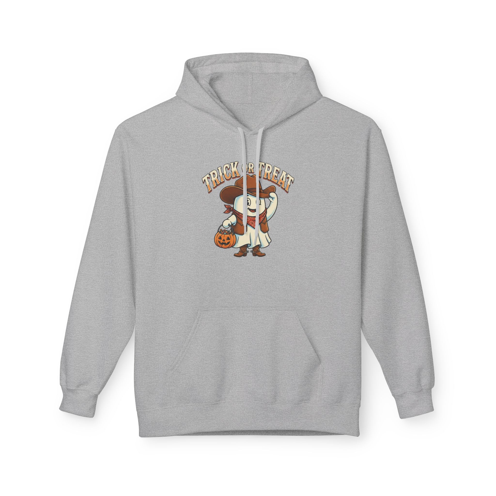 Halloween Trick or Treat Hoodie — Cute Ghost Cowboy Pumpkin Design