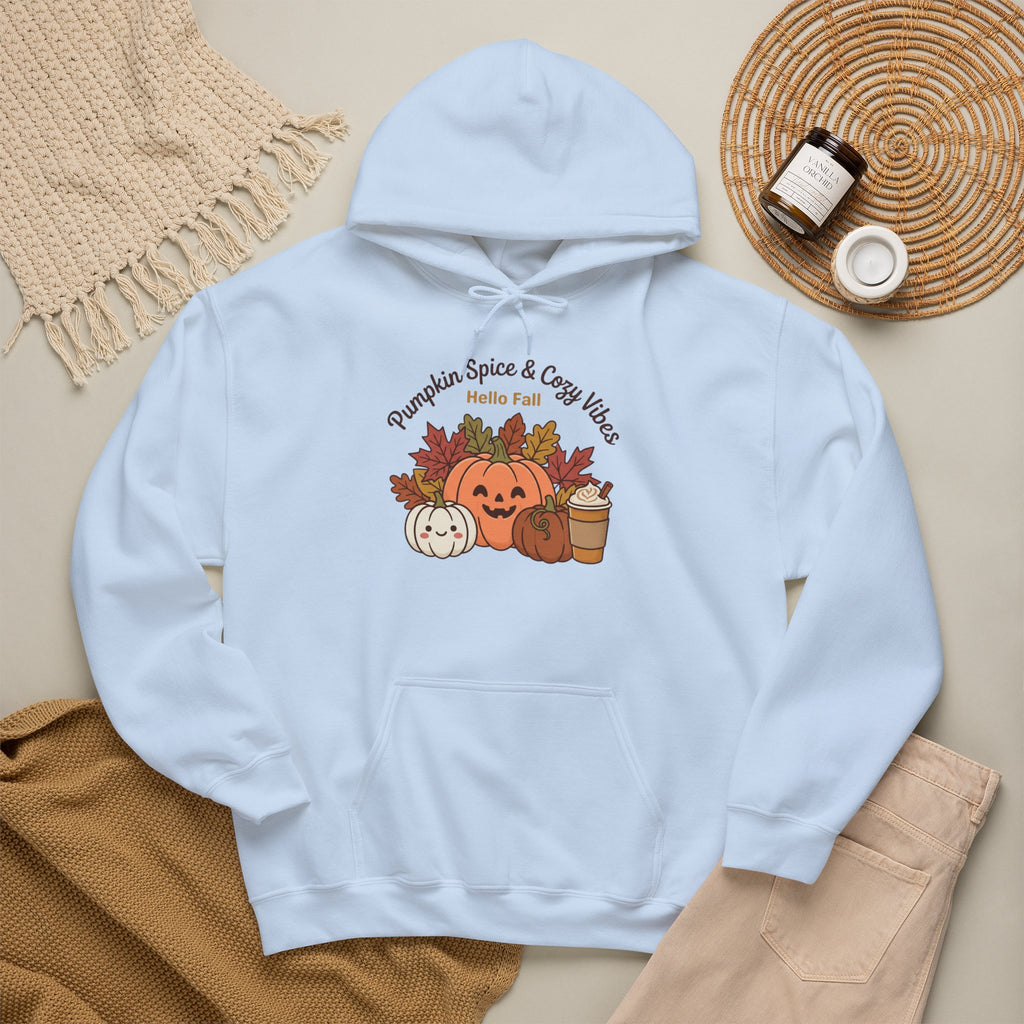 Pumpkin Spice & Cozy Vibes Hoodie | Fall Pumpkin Coffee Sweatshirt