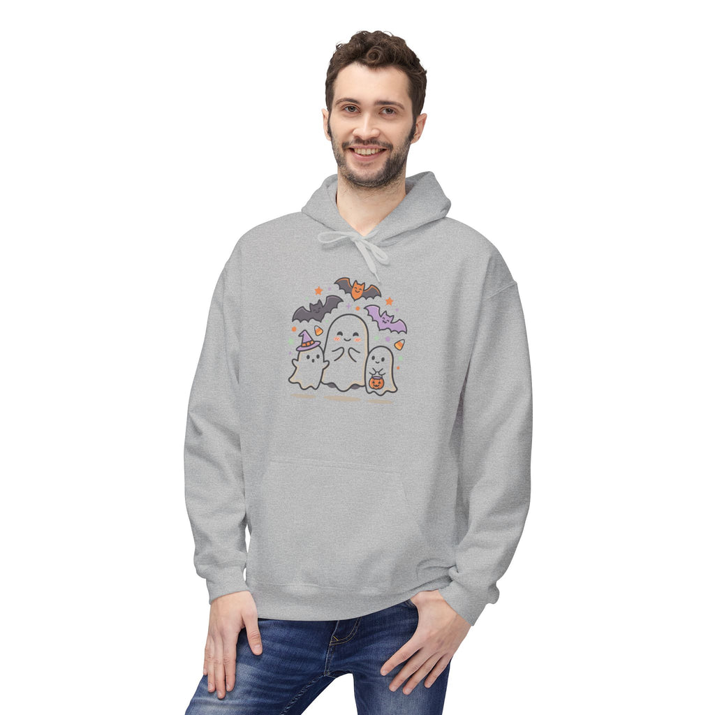Halloween Cute Ghosts Hoodie – Kawaii Ghost, Bat & Candy Sweatshirt