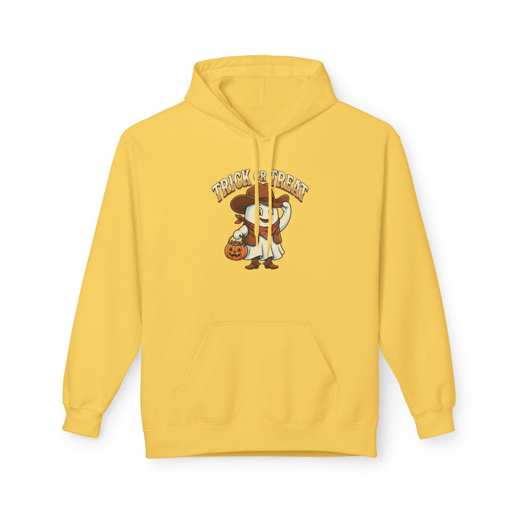 Halloween Trick or Treat Hoodie — Cute Ghost Cowboy Pumpkin Design