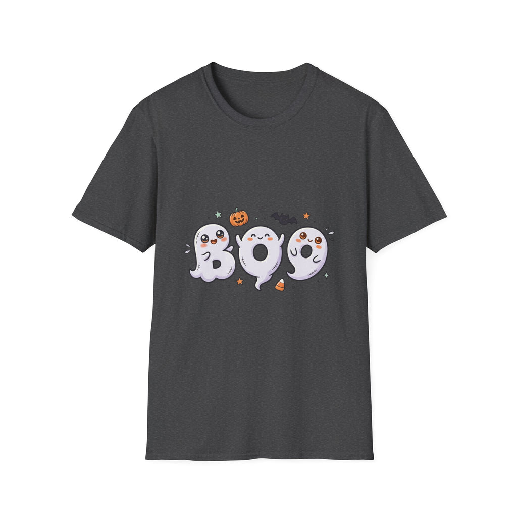Halloween Ghosts "BOO" T-Shirt — Cute Spooky Pumpkin & Bat Graphic