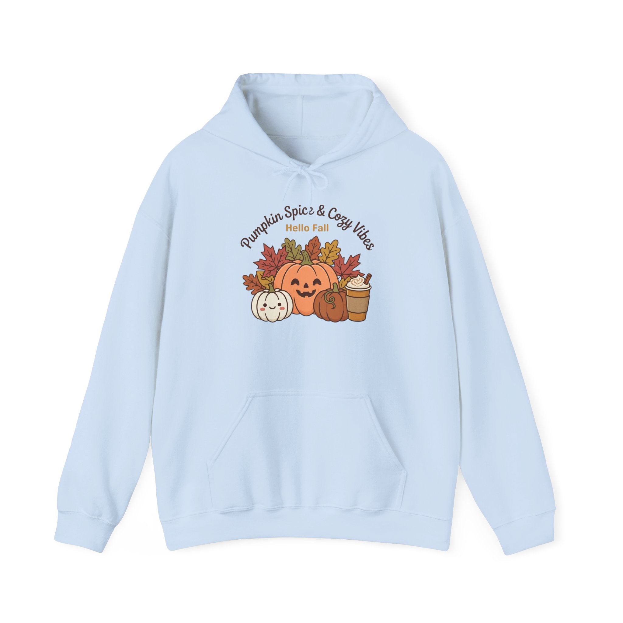 Pumpkin Spice & Cozy Vibes Hoodie | Fall Pumpkin Coffee Sweatshirt