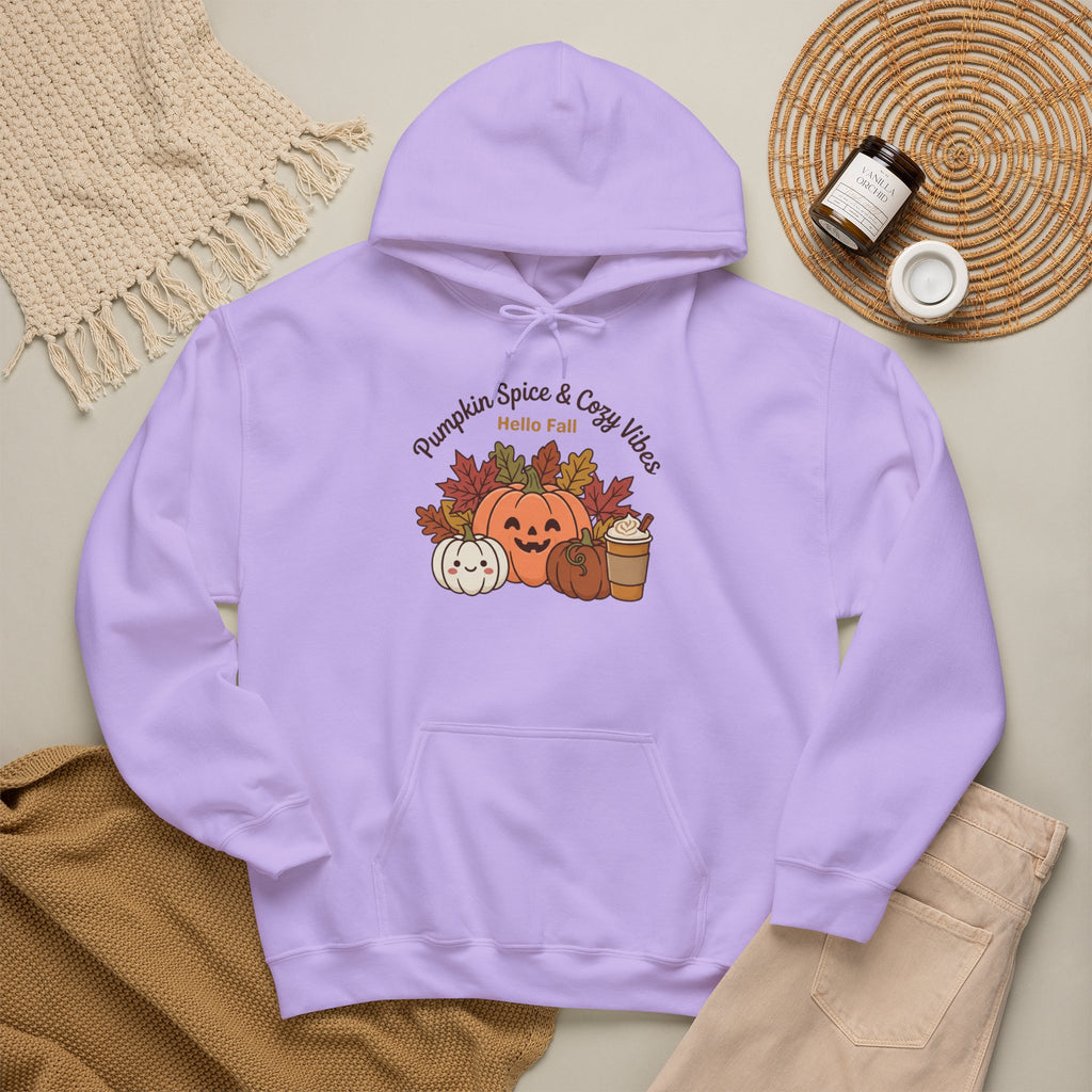 Pumpkin Spice & Cozy Vibes Hoodie | Fall Pumpkin Coffee Sweatshirt