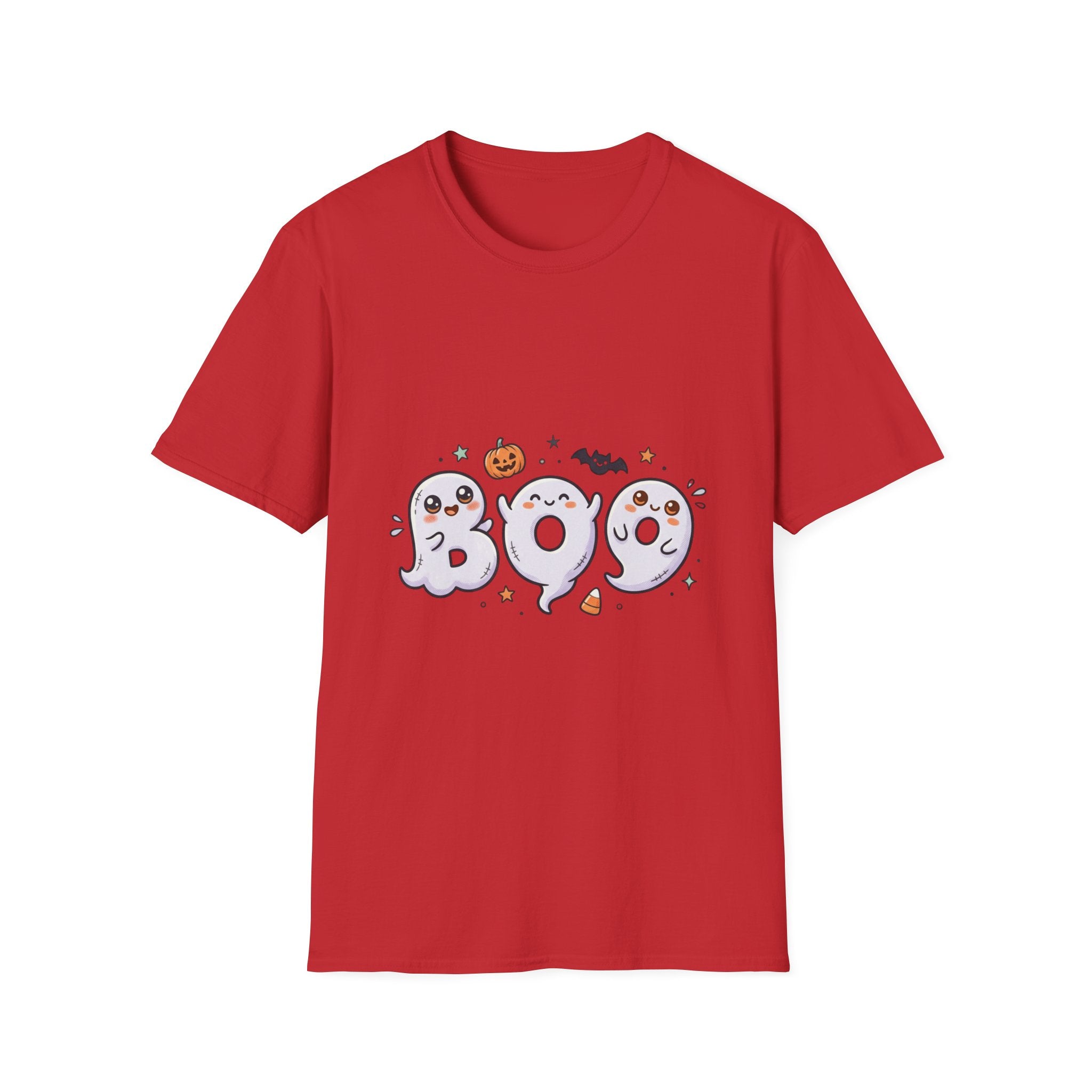 Halloween Ghosts "BOO" T-Shirt — Cute Spooky Pumpkin & Bat Graphic