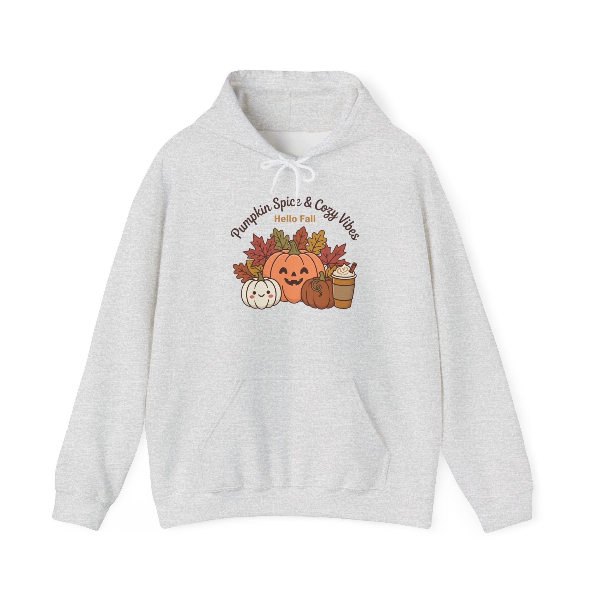 Pumpkin Spice & Cozy Vibes Hoodie | Fall Pumpkin Coffee Sweatshirt