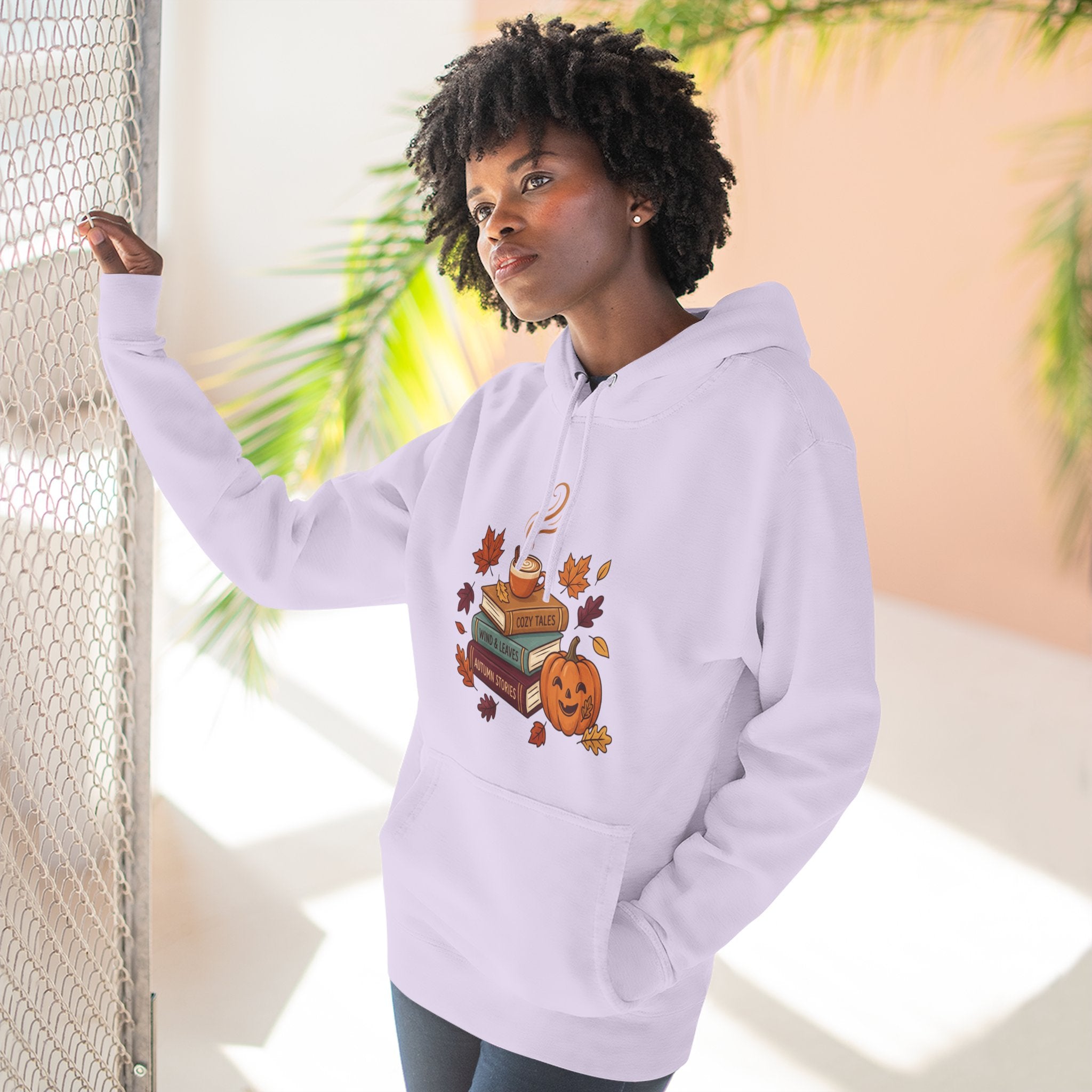 Autumn Cozy Reads Hoodie — Pumpkin, Books & Candle Fall Fleece