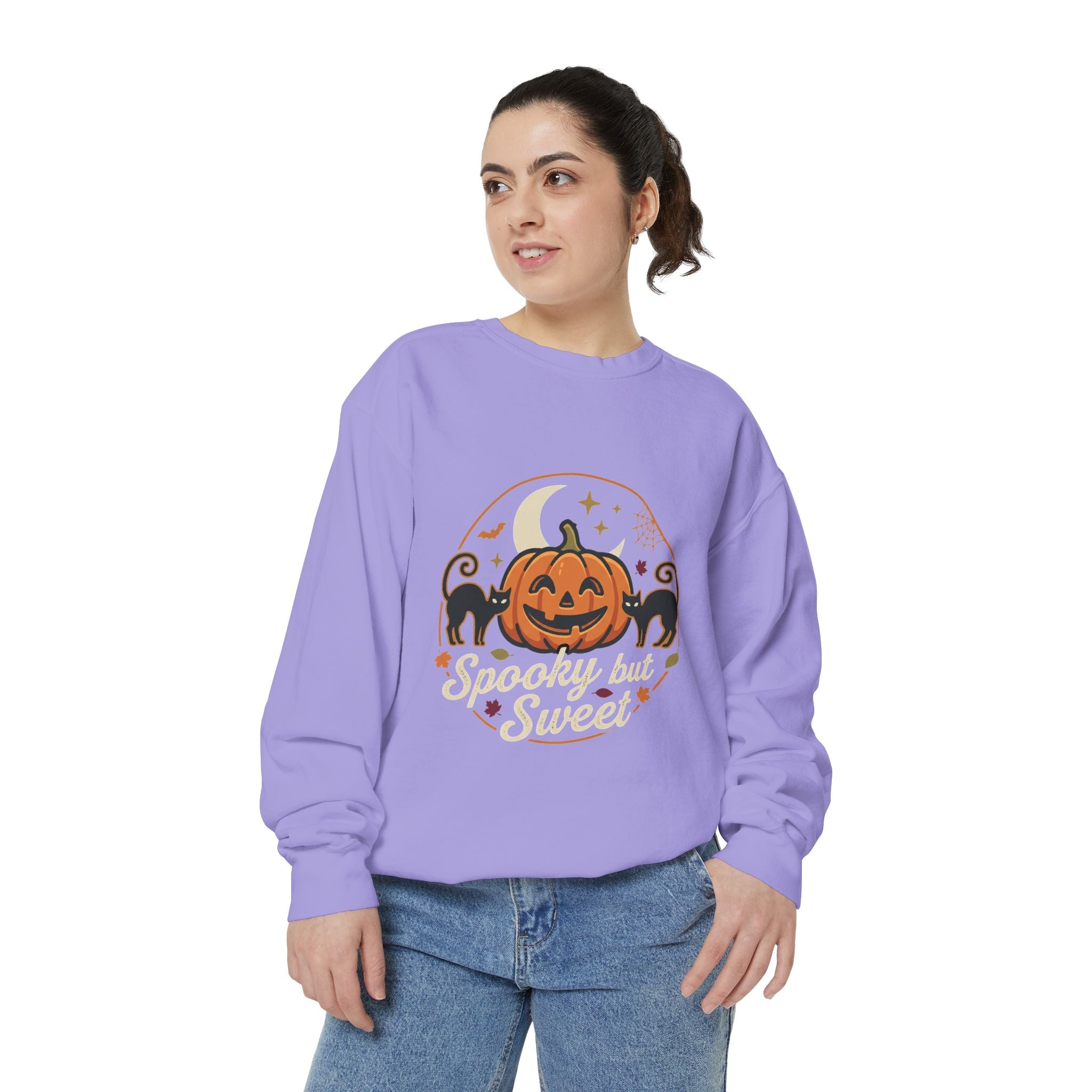 Spooky but Sweet Pumpkin Sweatshirt | Halloween Jack-o'-Lantern