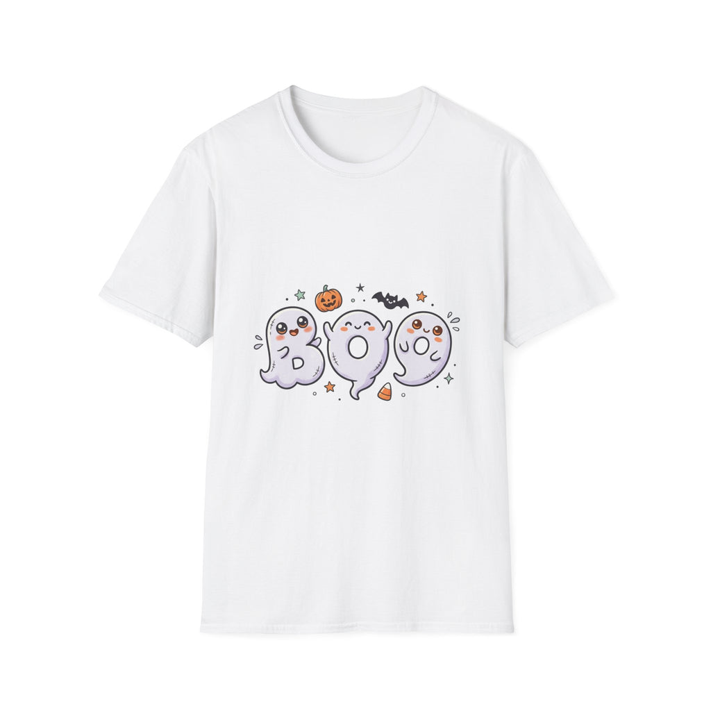 Halloween Ghosts "BOO" T-Shirt — Cute Spooky Pumpkin & Bat Graphic