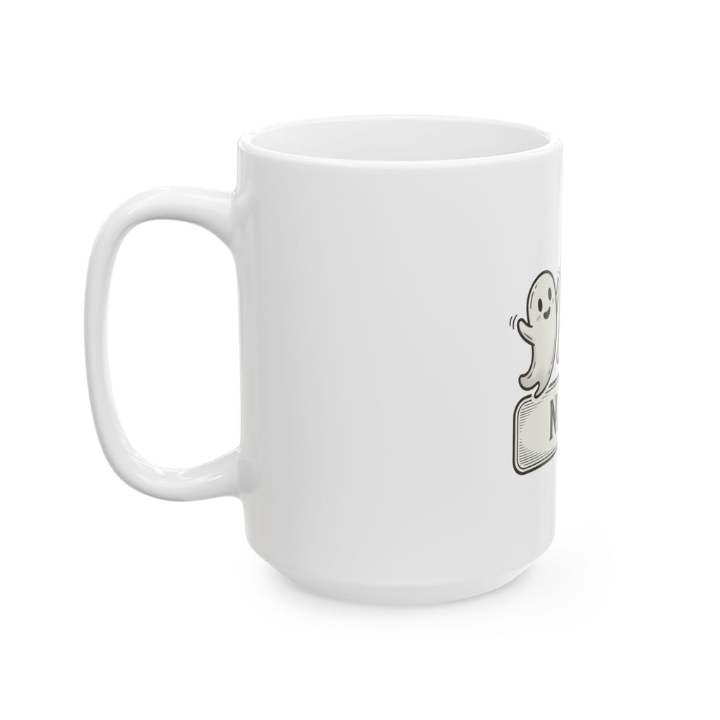 Personalized Halloween Ghost Mug — Cute Trio with Pumpkin (Custom Name)