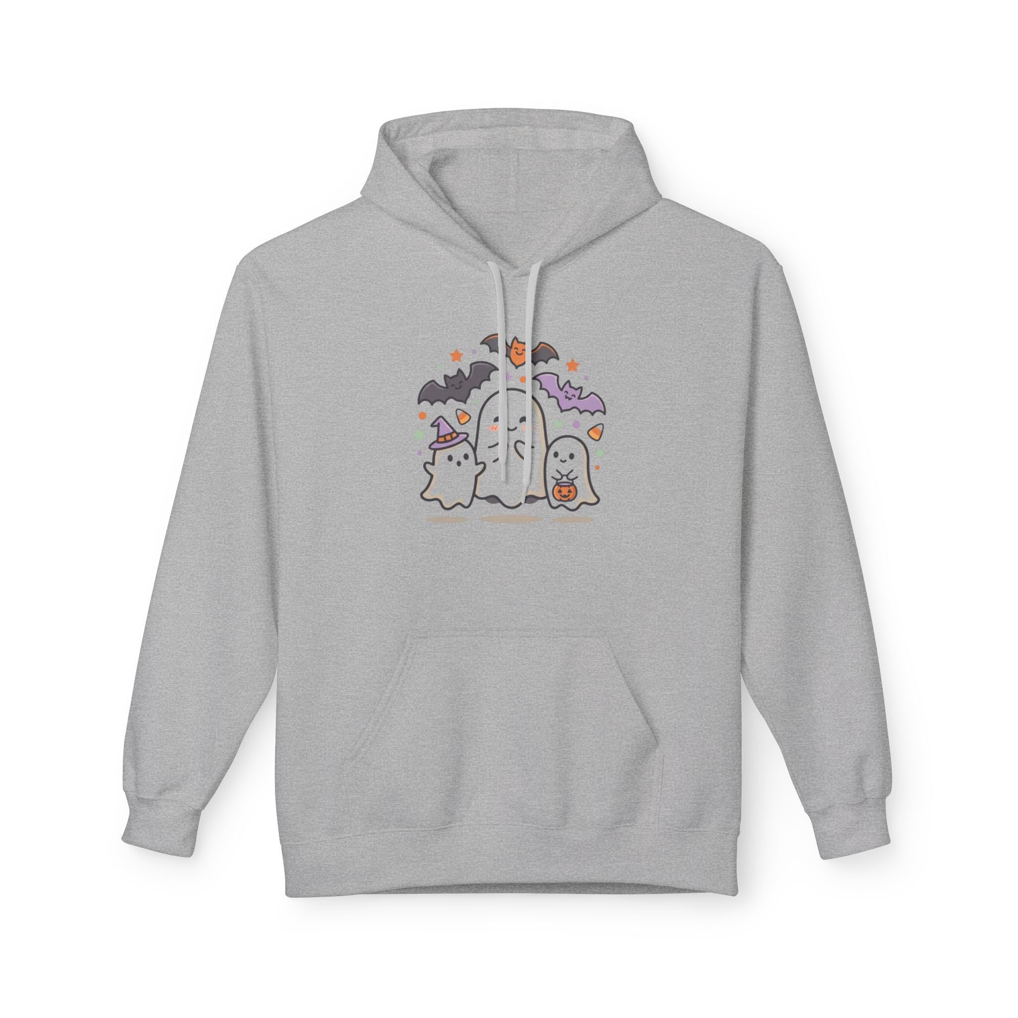 Halloween Cute Ghosts Hoodie – Kawaii Ghost, Bat & Candy Sweatshirt
