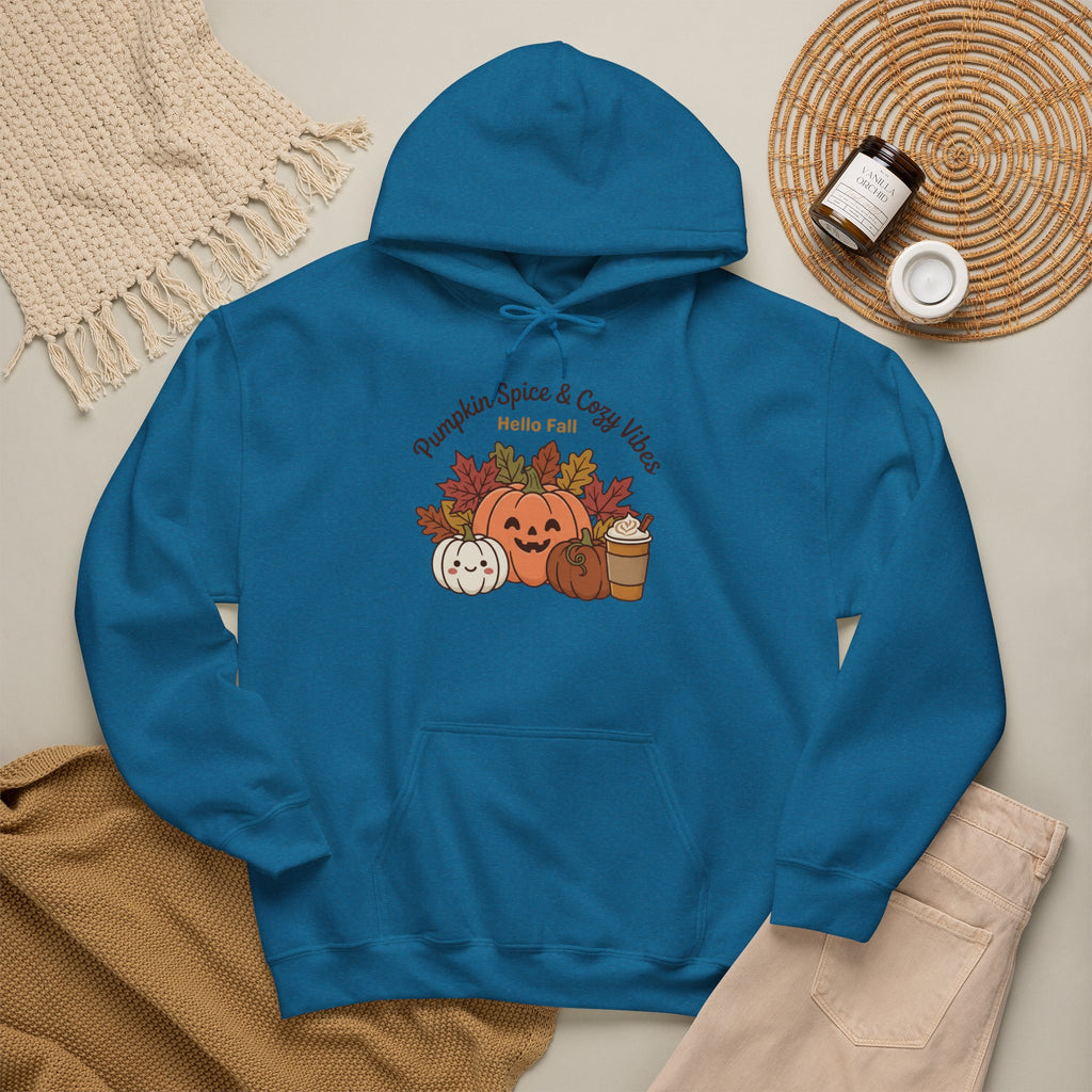 Pumpkin Spice & Cozy Vibes Hoodie | Fall Pumpkin Coffee Sweatshirt