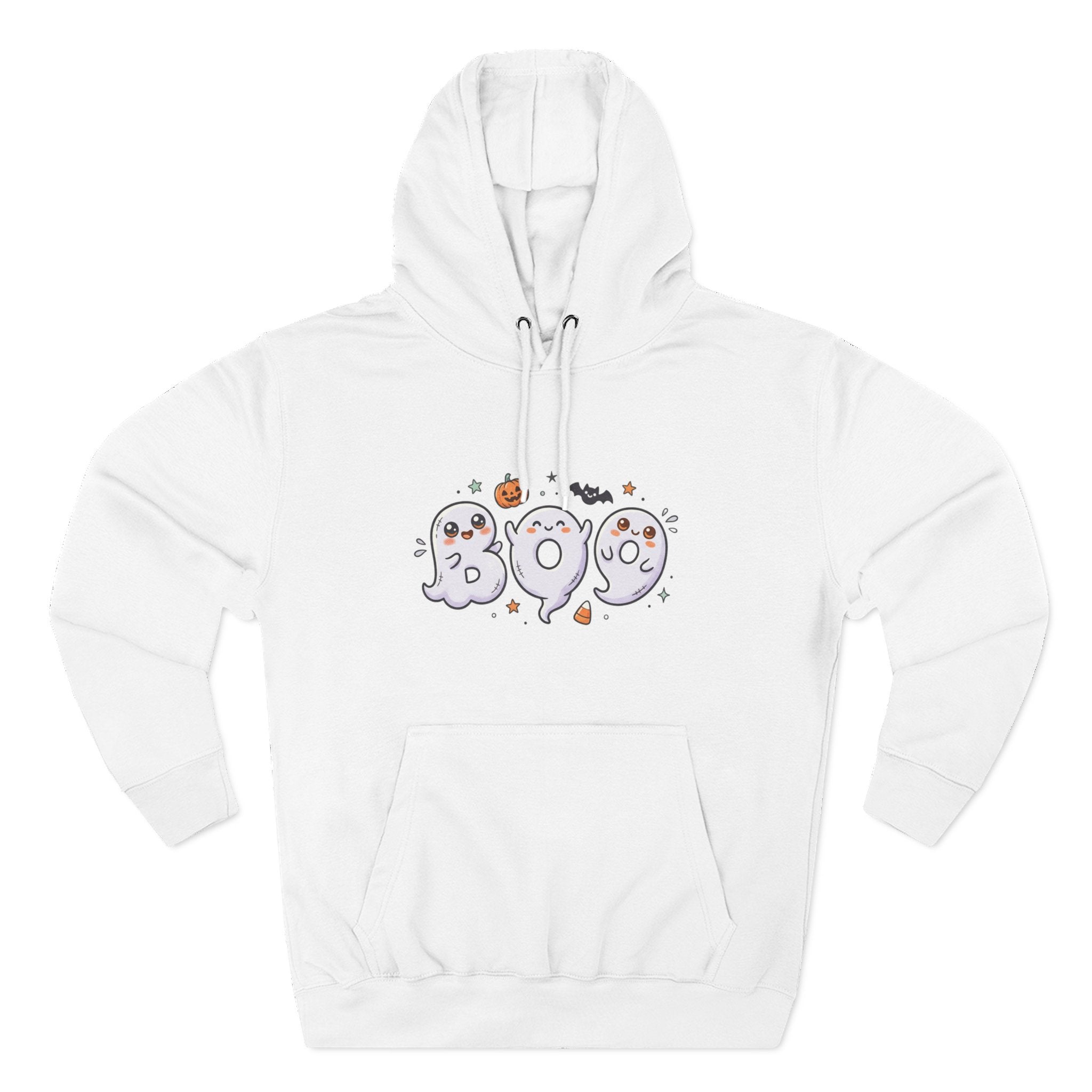 Boo Ghosts Halloween Hoodie — Cute Cartoon Ghosts & Pumpkins Fleece Hoodie