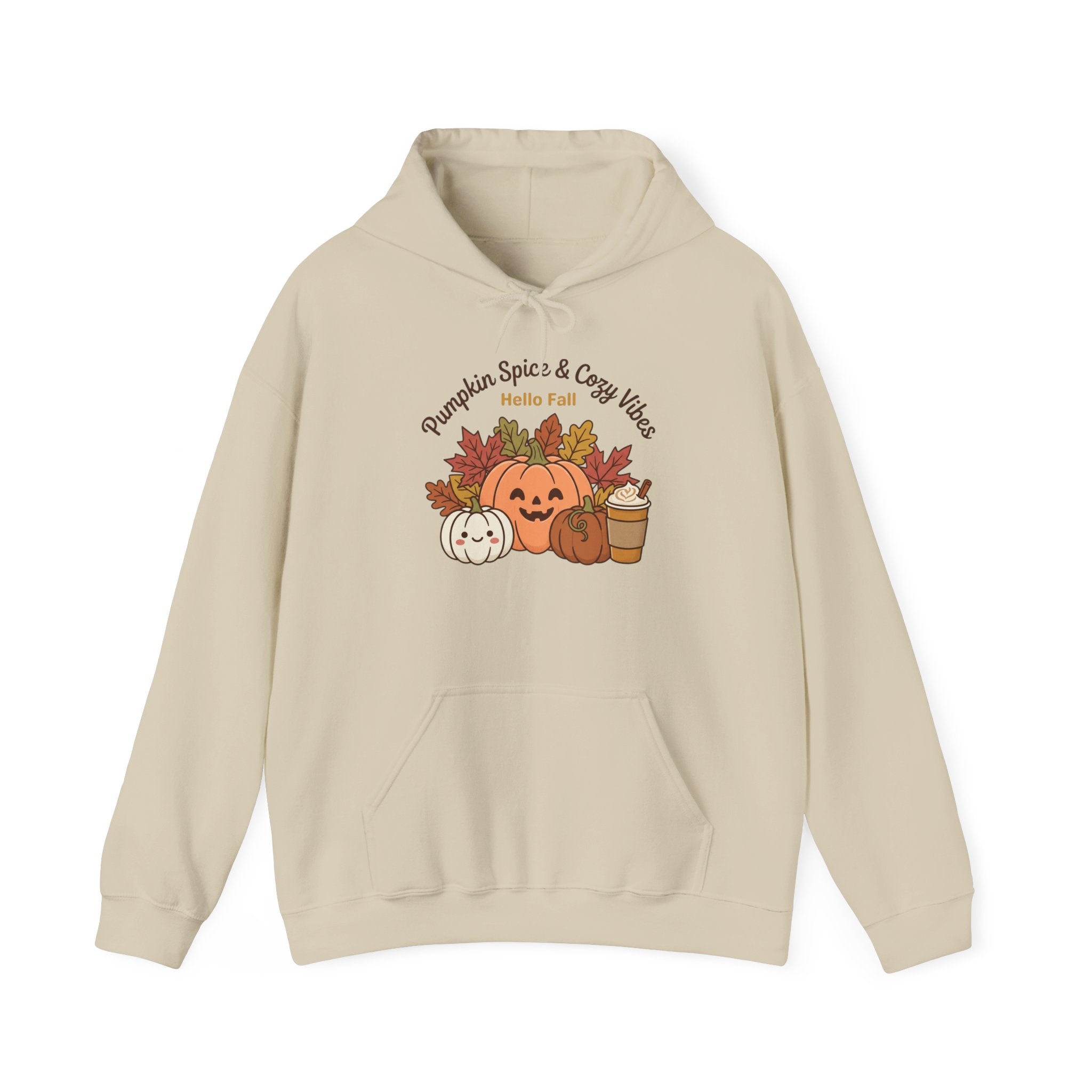 Pumpkin Spice & Cozy Vibes Hoodie | Fall Pumpkin Coffee Sweatshirt
