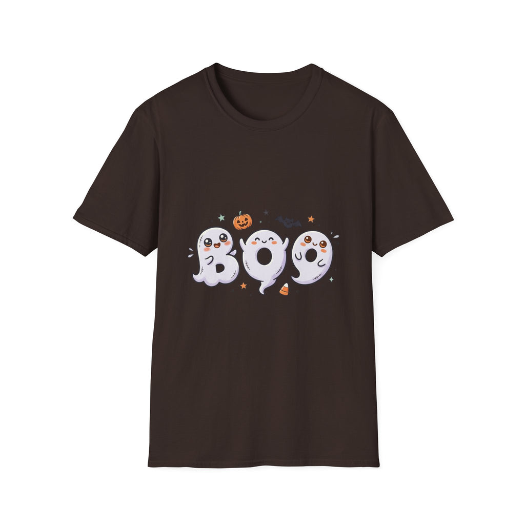 Halloween Ghosts "BOO" T-Shirt — Cute Spooky Pumpkin & Bat Graphic