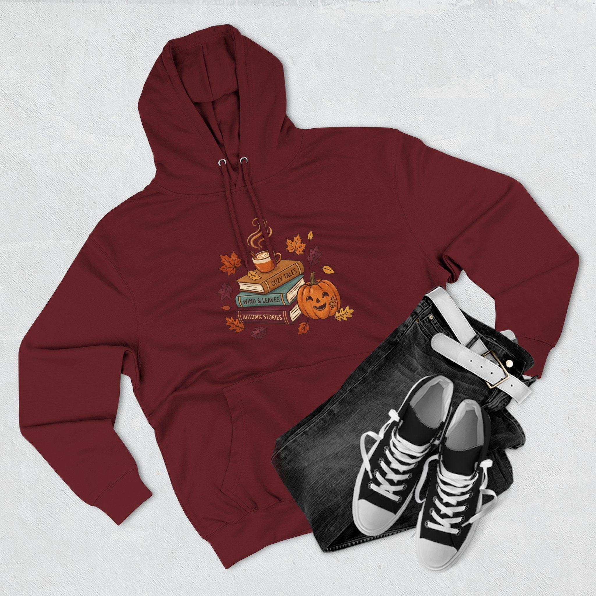 Autumn Cozy Reads Hoodie — Pumpkin, Books & Candle Fall Fleece