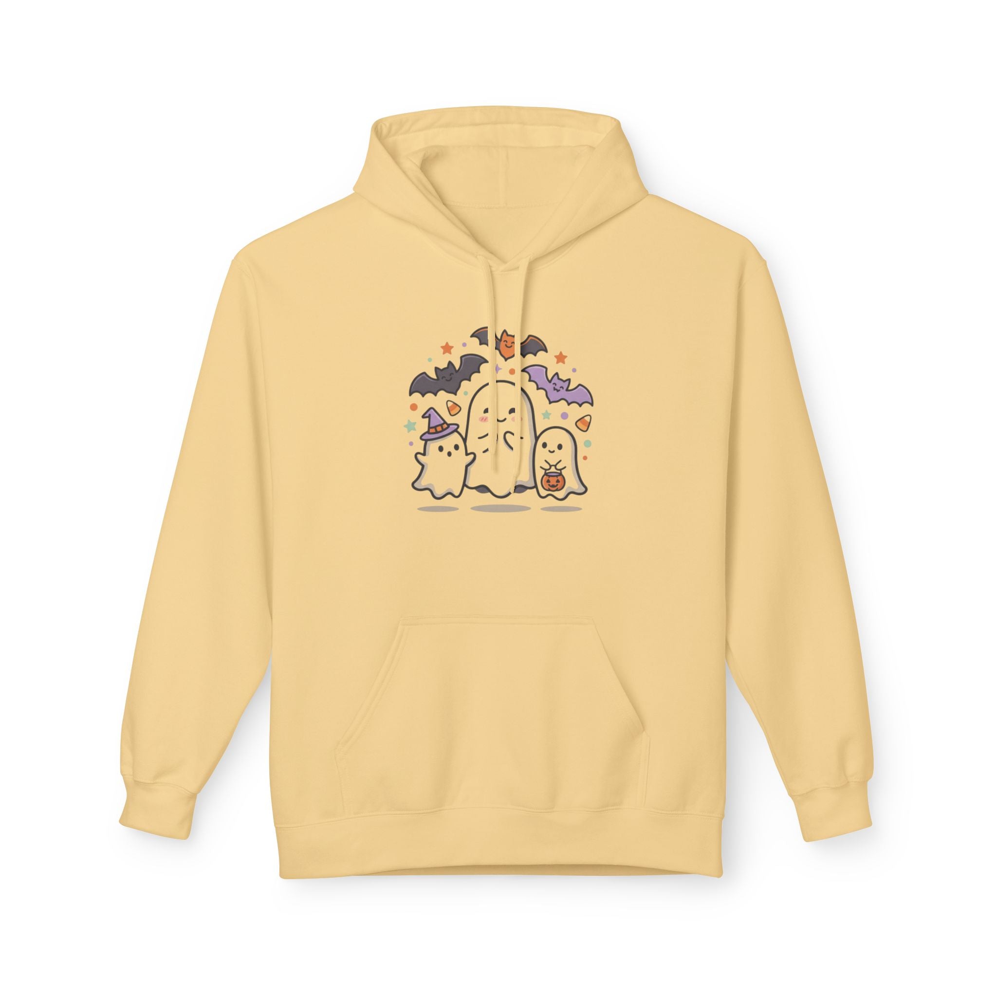 Halloween Cute Ghosts Hoodie – Kawaii Ghost, Bat & Candy Sweatshirt