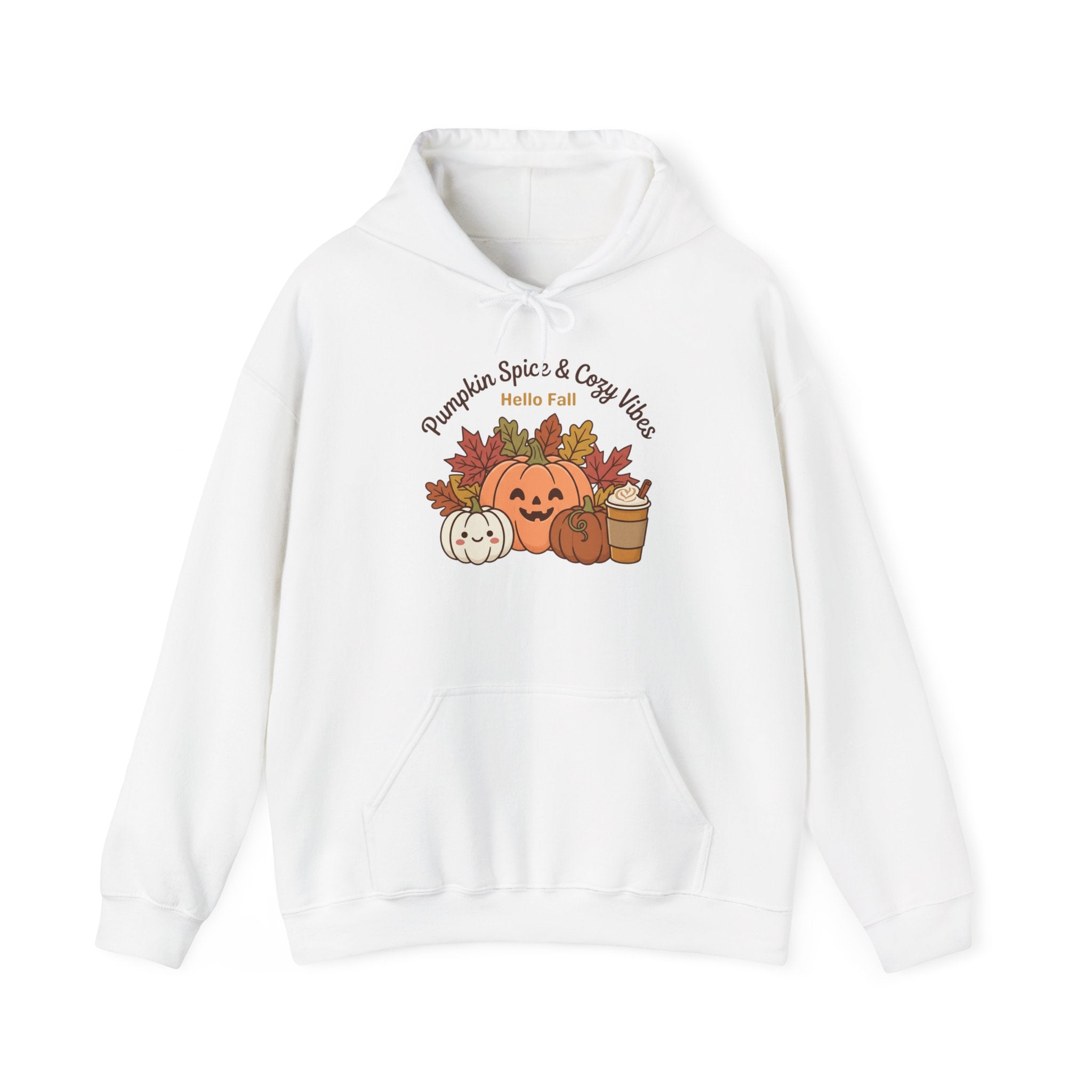 Pumpkin Spice & Cozy Vibes Hoodie | Fall Pumpkin Coffee Sweatshirt