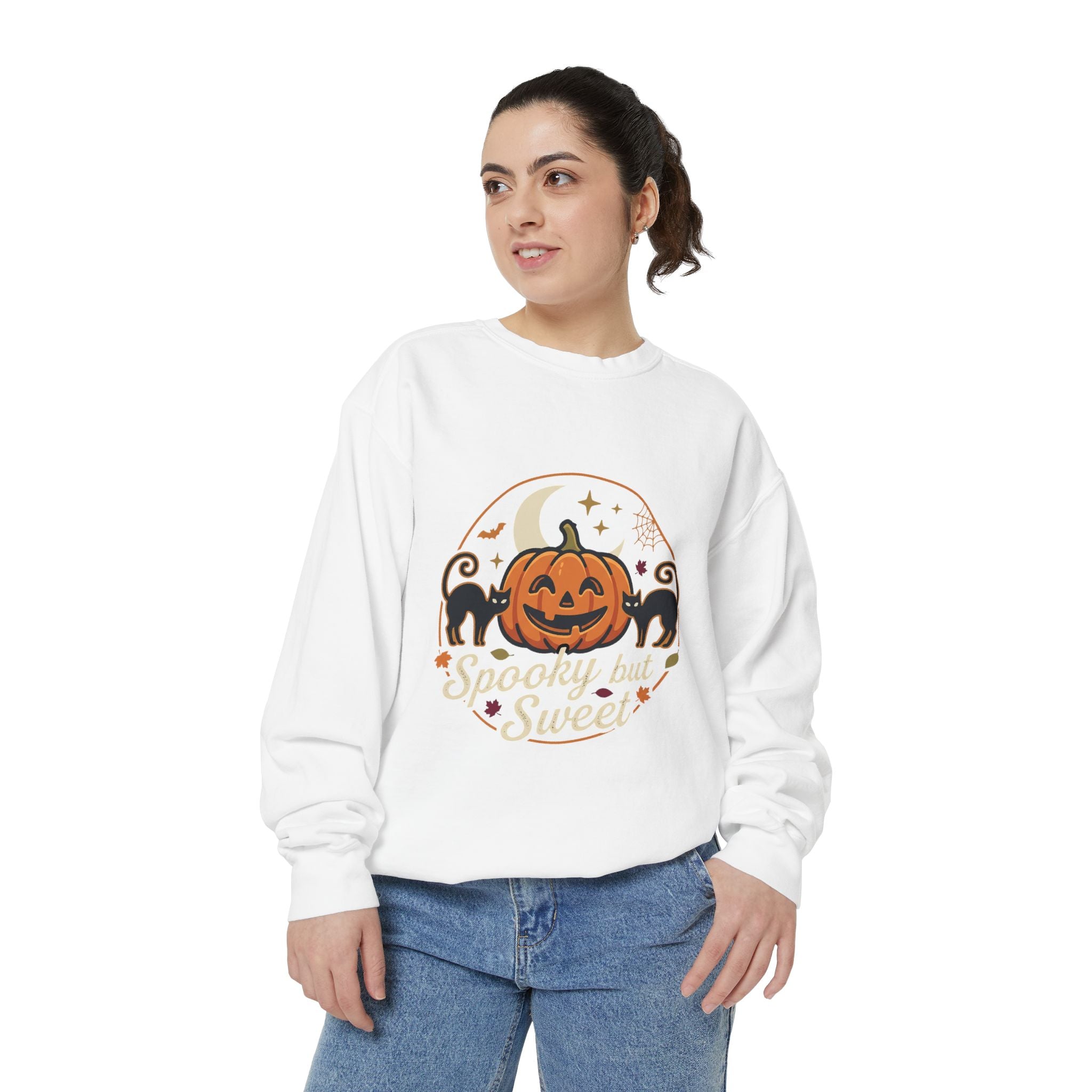 Spooky but Sweet Pumpkin Sweatshirt | Halloween Jack-o'-Lantern