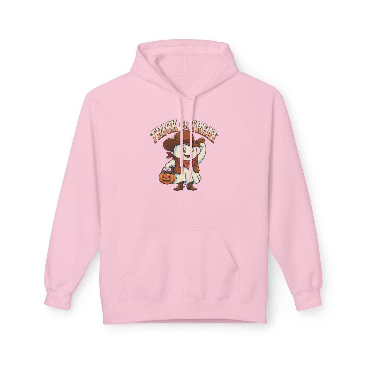 Halloween Trick or Treat Hoodie — Cute Ghost Cowboy Pumpkin Design