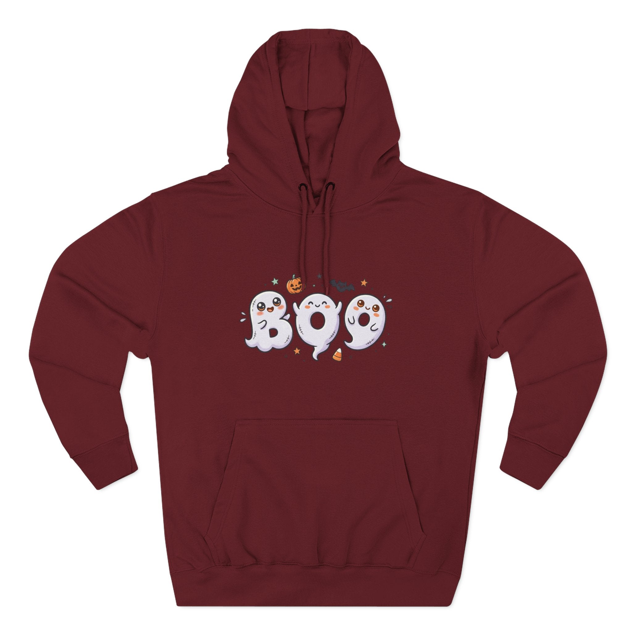 Boo Ghosts Halloween Hoodie — Cute Cartoon Ghosts & Pumpkins Fleece Hoodie