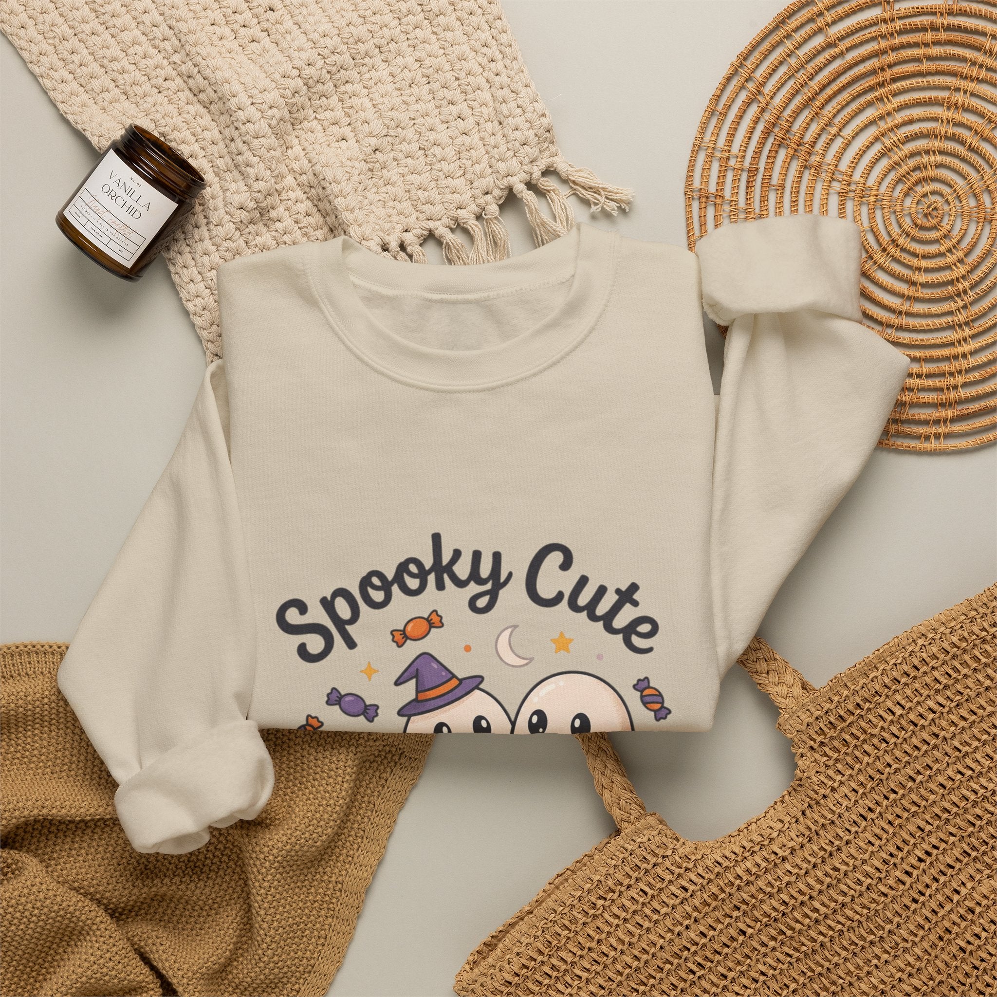 Spooky Cute Ghosts Crewneck Sweatshirt | Happy Hauntings Halloween