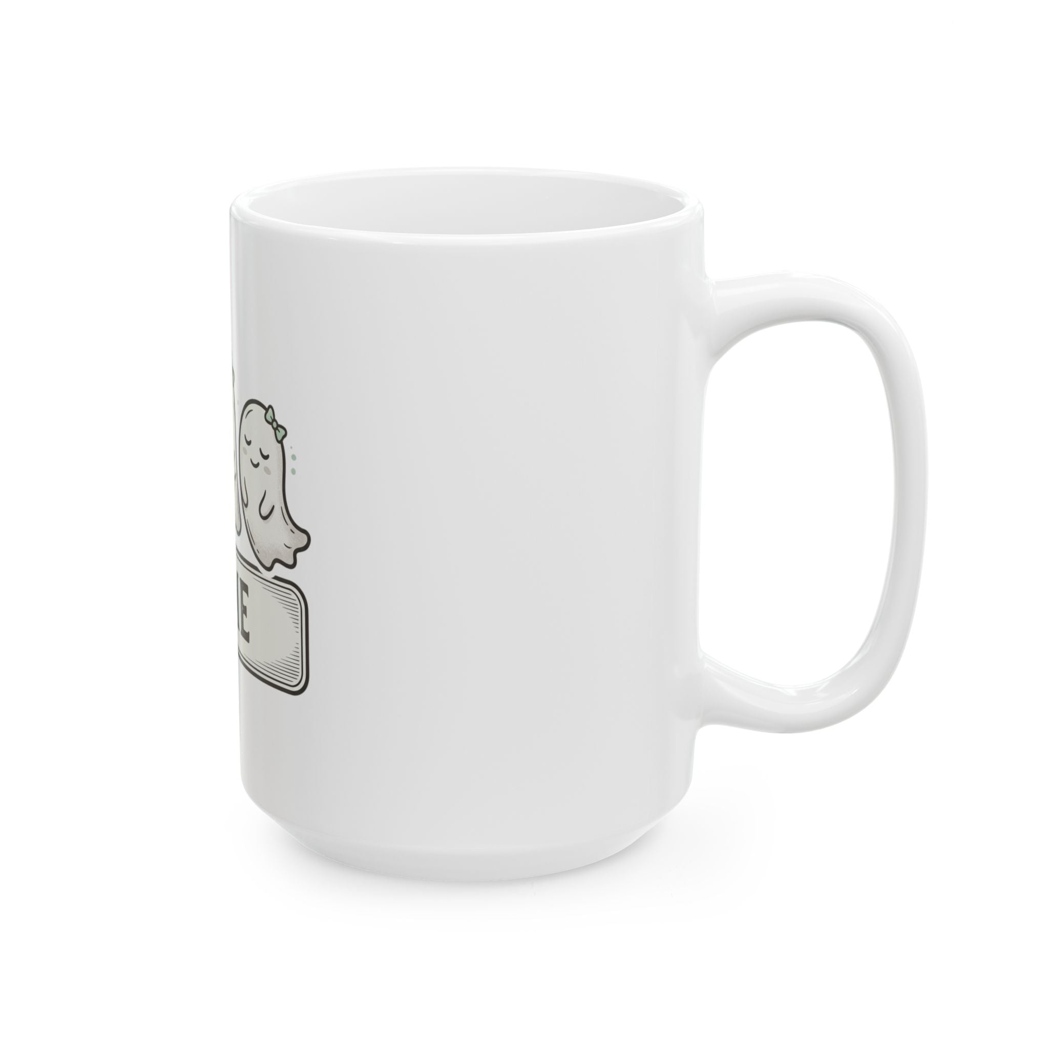 Personalized Halloween Ghost Mug — Cute Trio with Pumpkin (Custom Name)