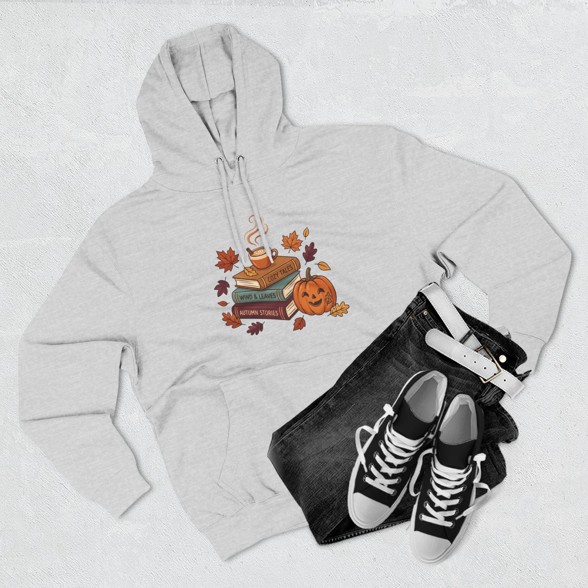 Autumn Cozy Reads Hoodie — Pumpkin, Books & Candle Fall Fleece