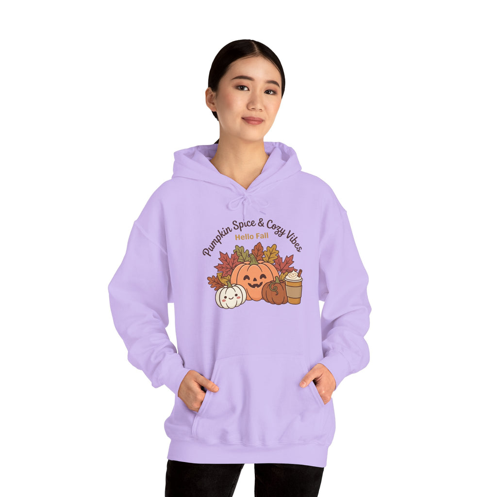 Pumpkin Spice & Cozy Vibes Hoodie | Fall Pumpkin Coffee Sweatshirt