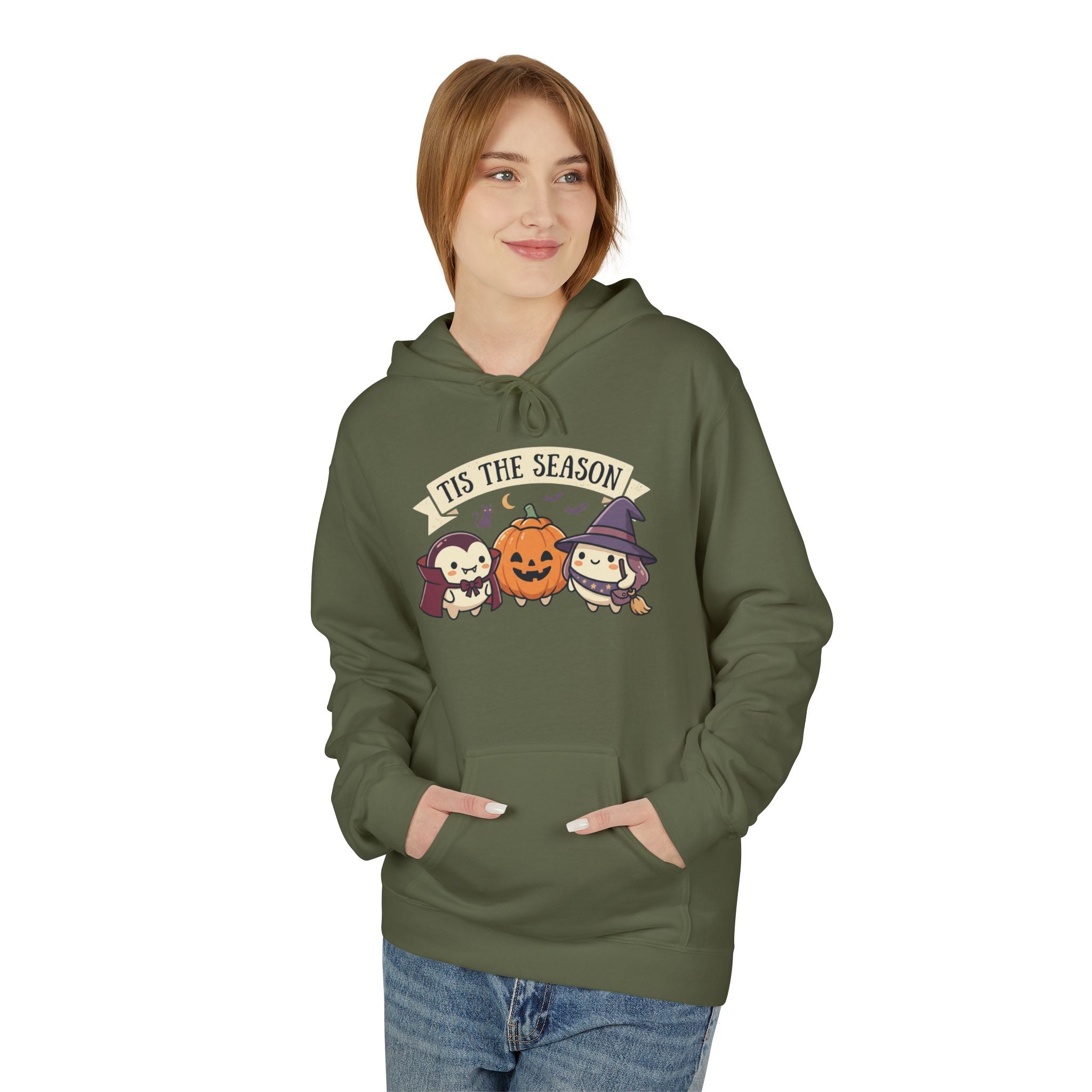 Halloween 'Tis The Season' Cute Pumpkin & Witch Hoodie